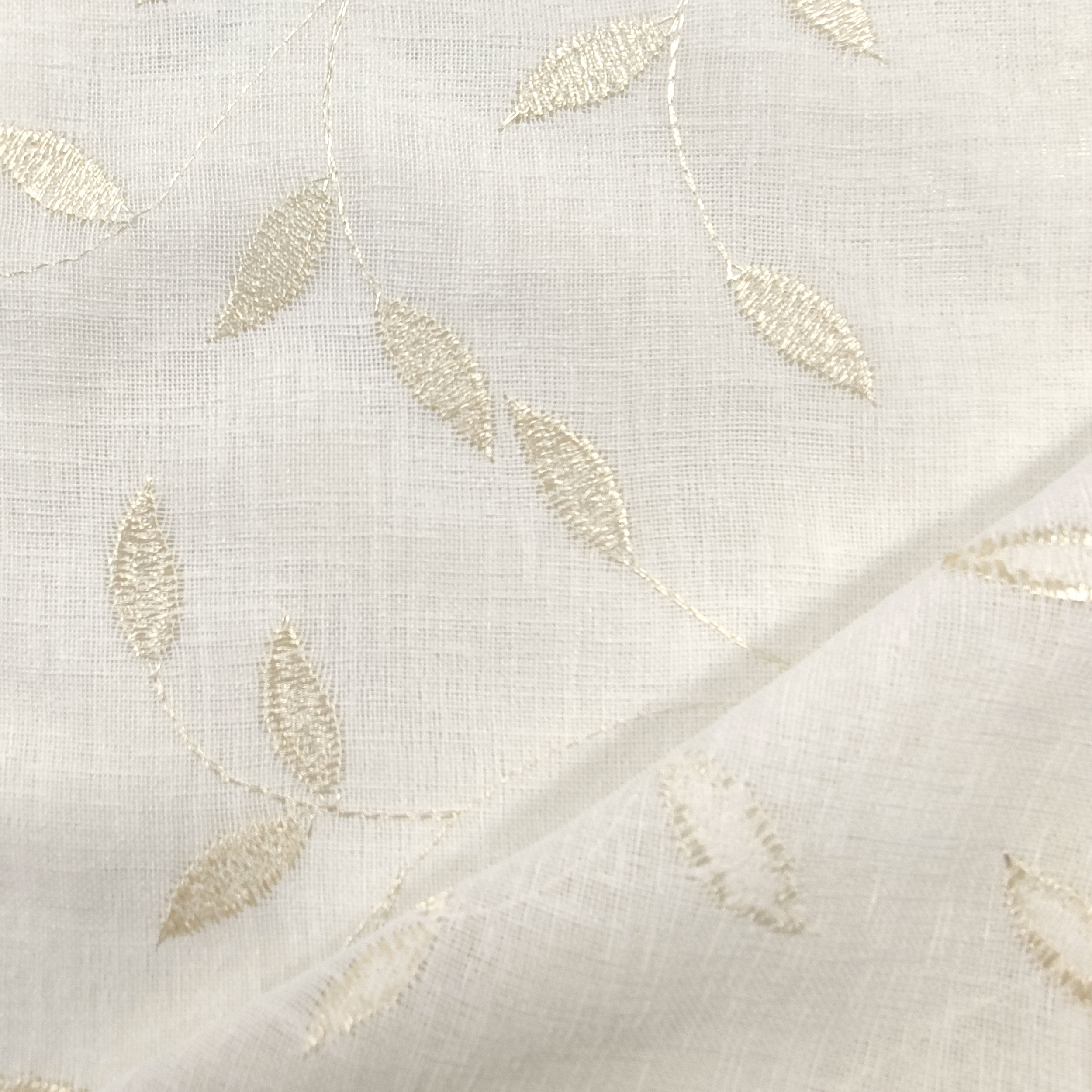 Tessuto Tendino Foglie Eleganti - Oro