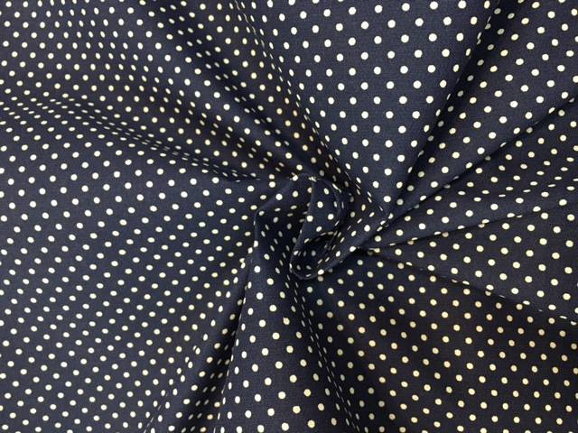 Tessuto cotone con pois blu 2