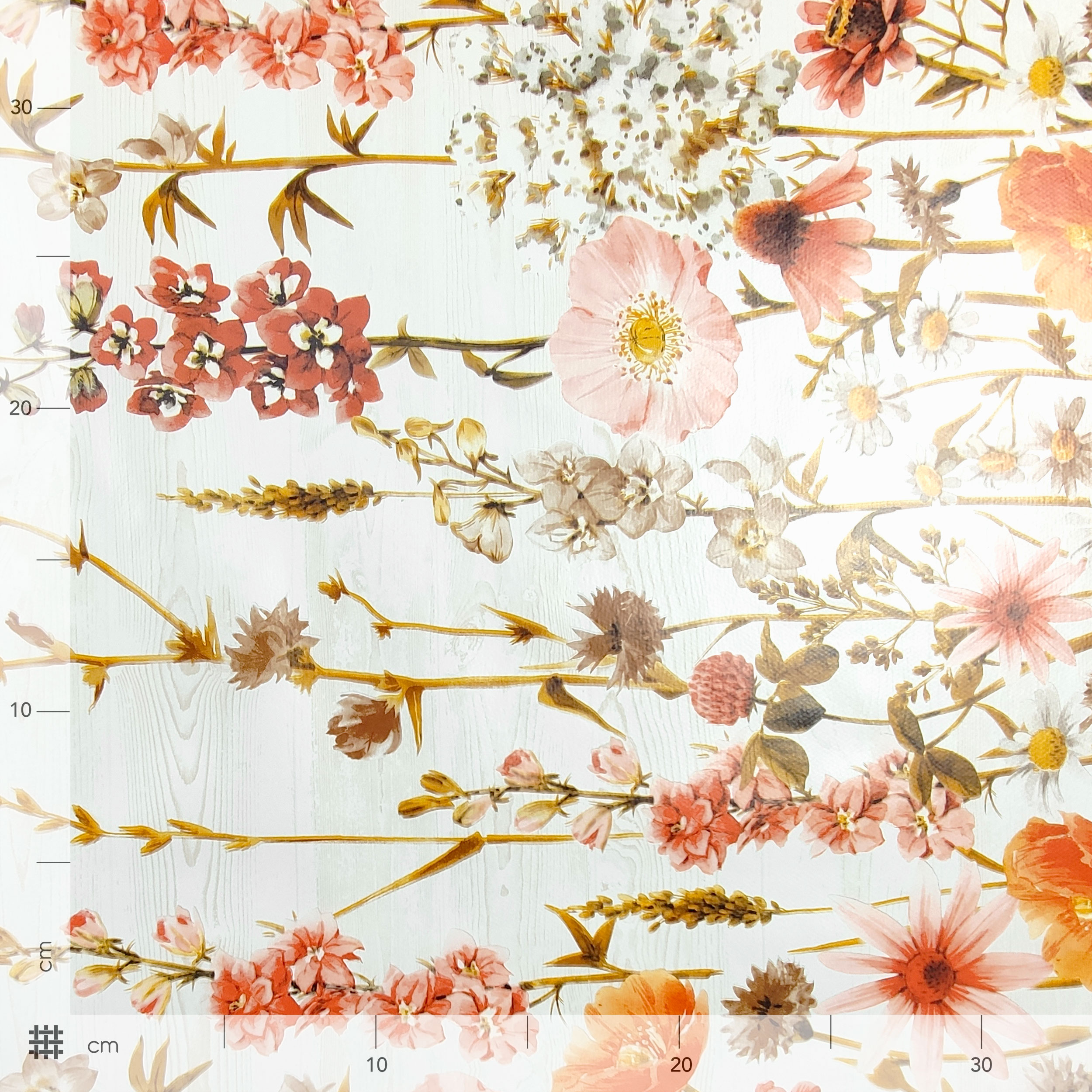 Tessuto per Tovaglia Plastificata Fiori Arancio