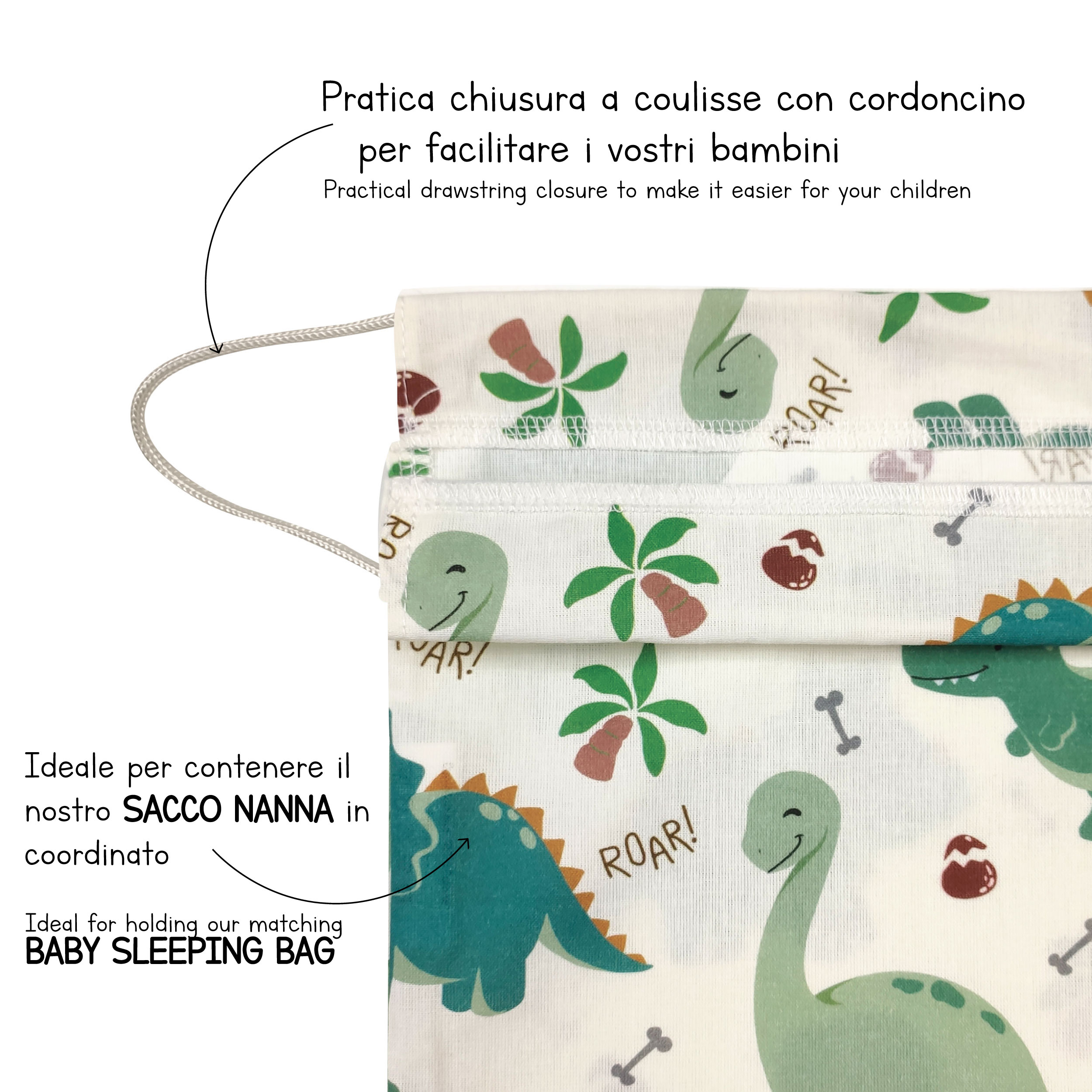 Sacchetto Asilo Dinosauri