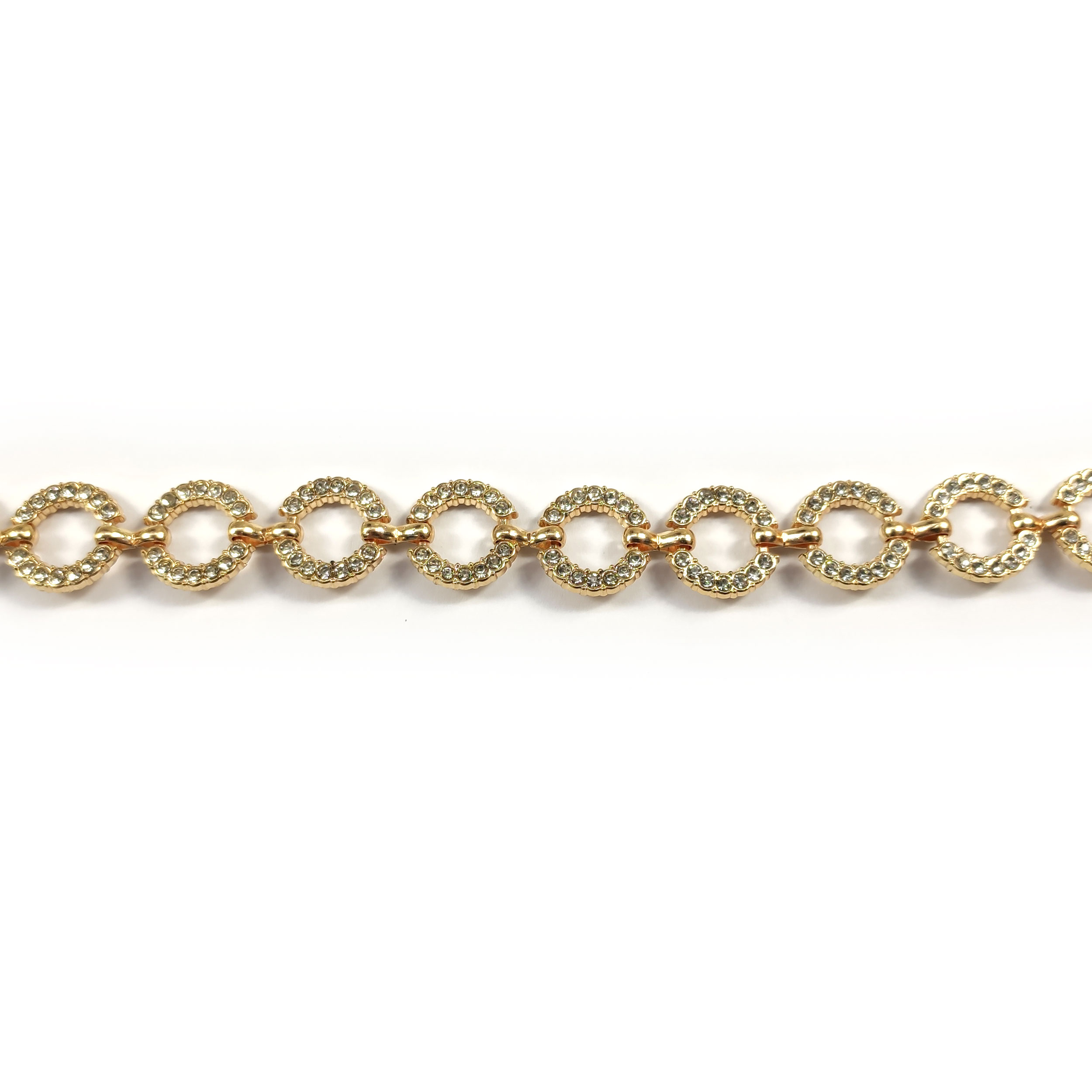 Catena con Cerchi Strass Oro