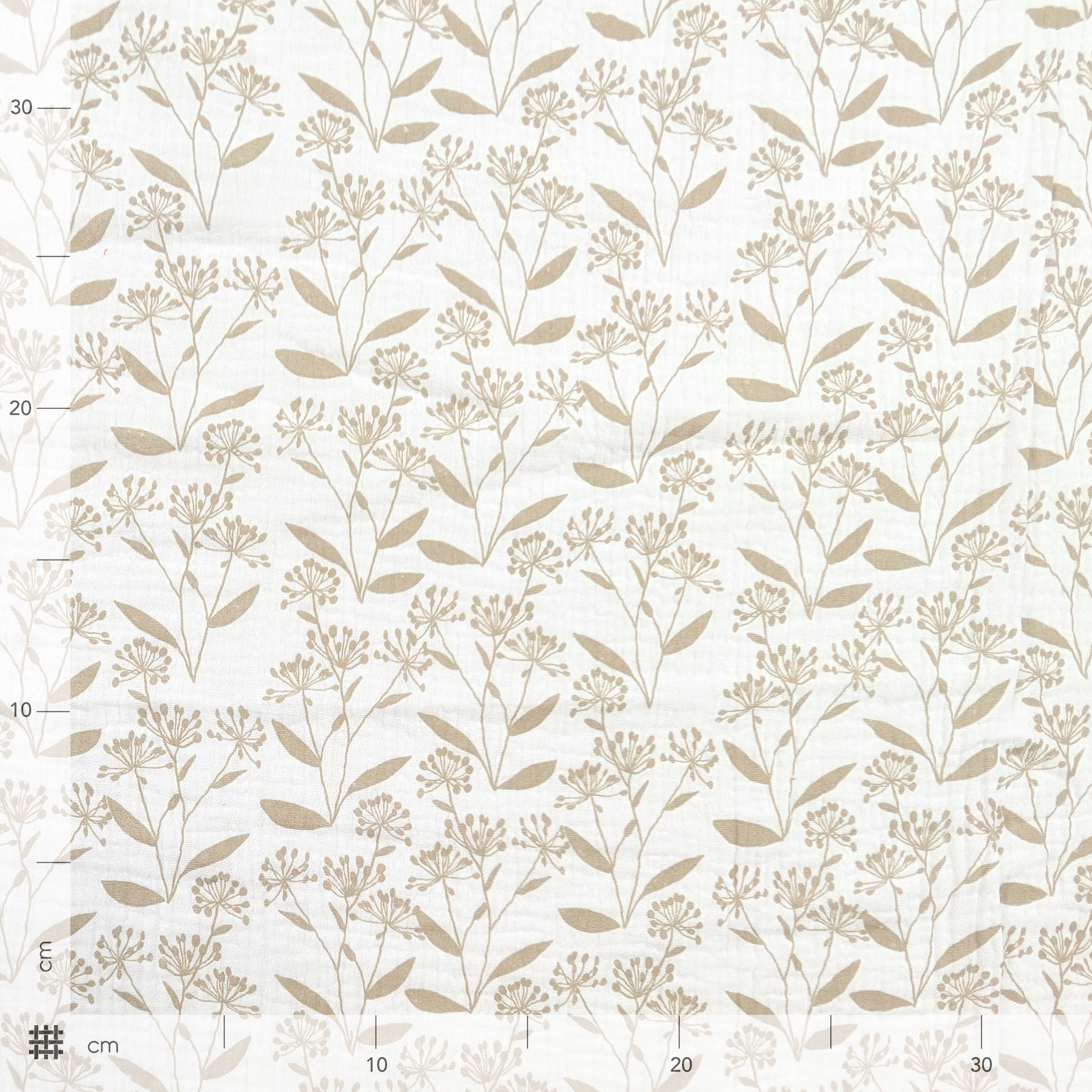 Mussola Cotone Fantasia Floreale Beige Image