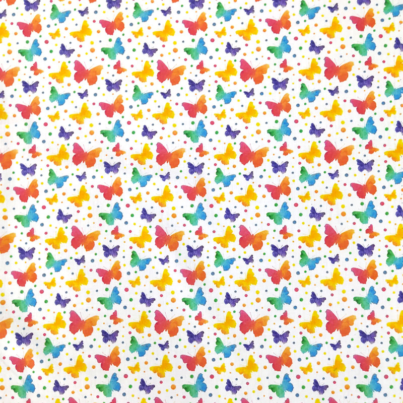 Rasatello di Cotone Farfalle Colorate