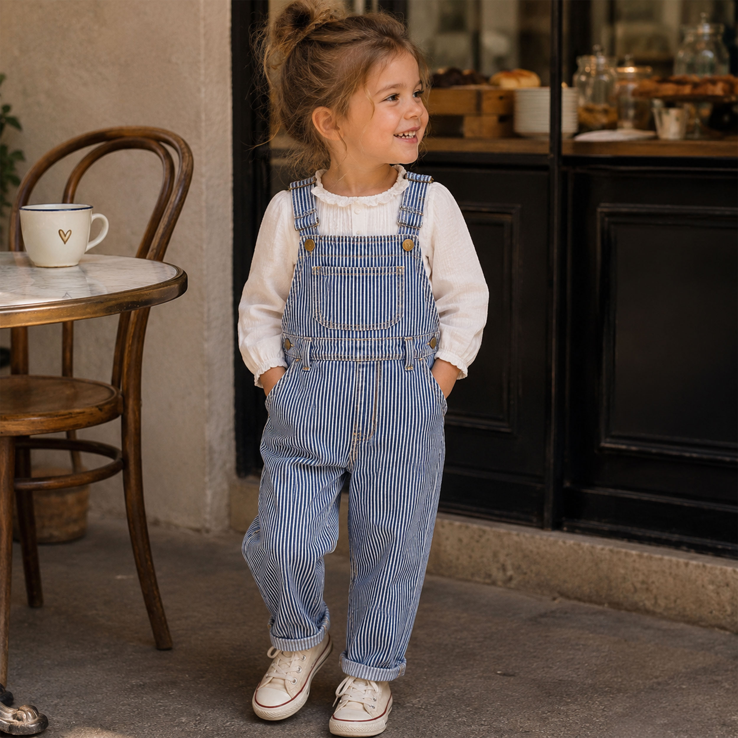 Denim Blu Righe Verticali Bianche Image
