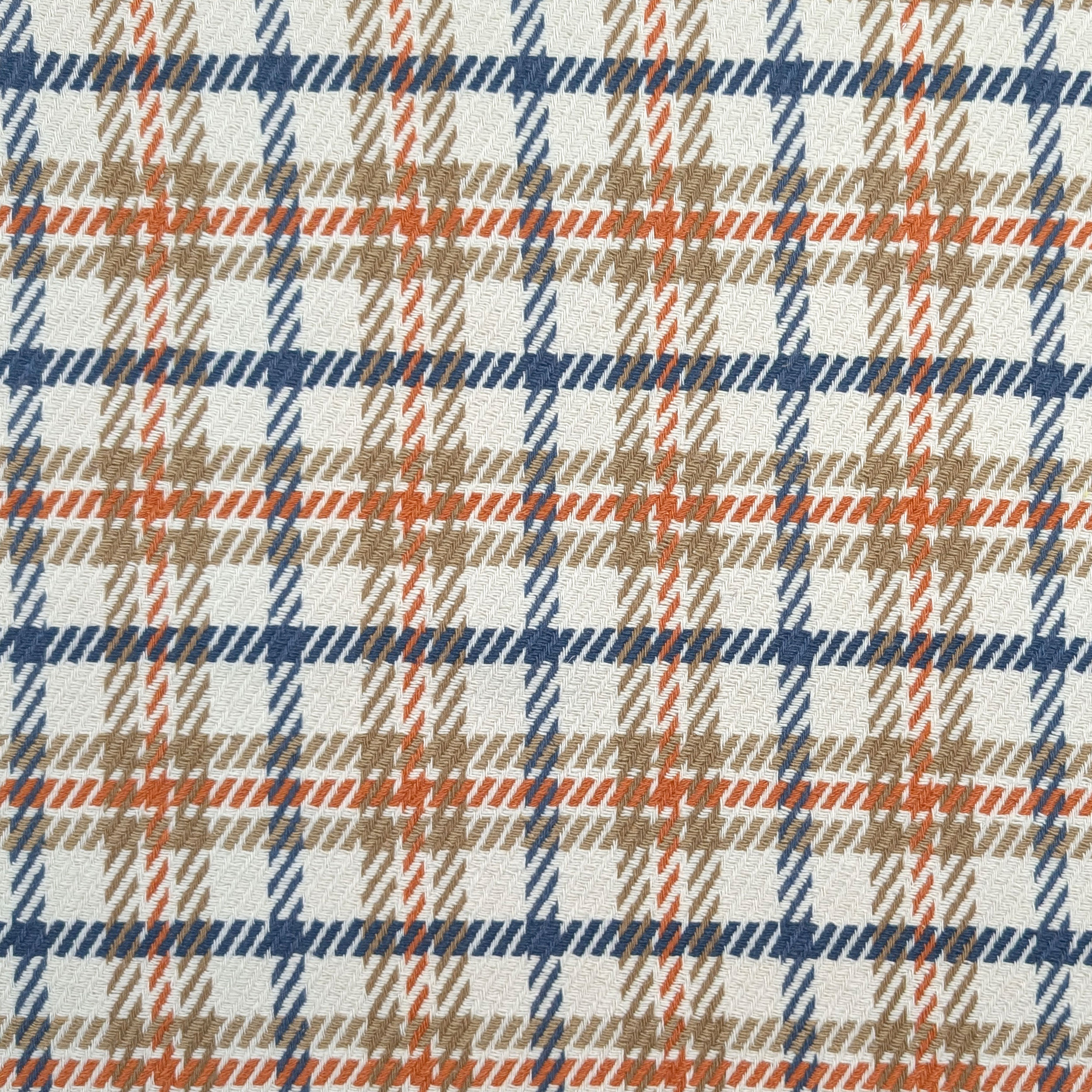 Cappotto Puro Cotone Tartan Arancio Blu Nocciola Image