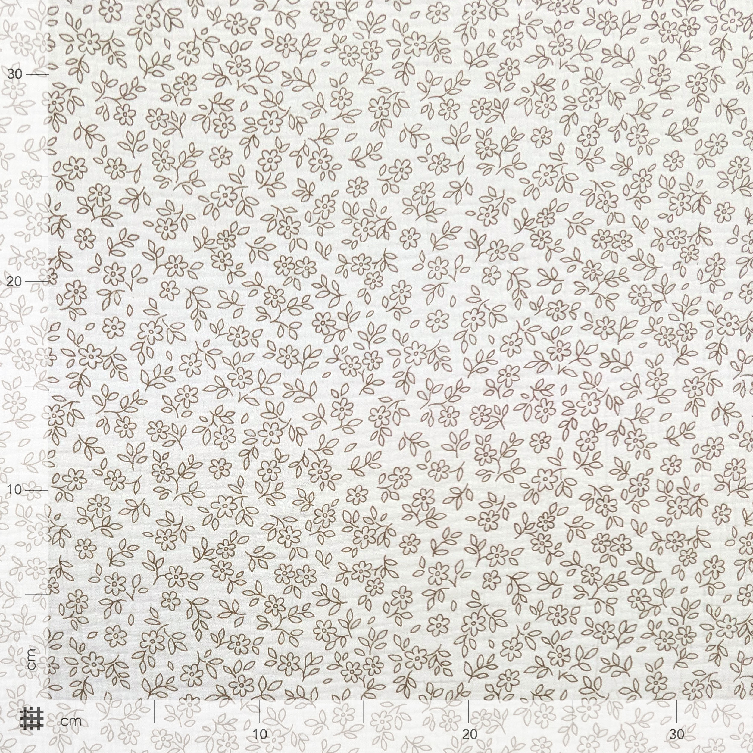 Mussola Cotone Fiori di Campo Beige Image