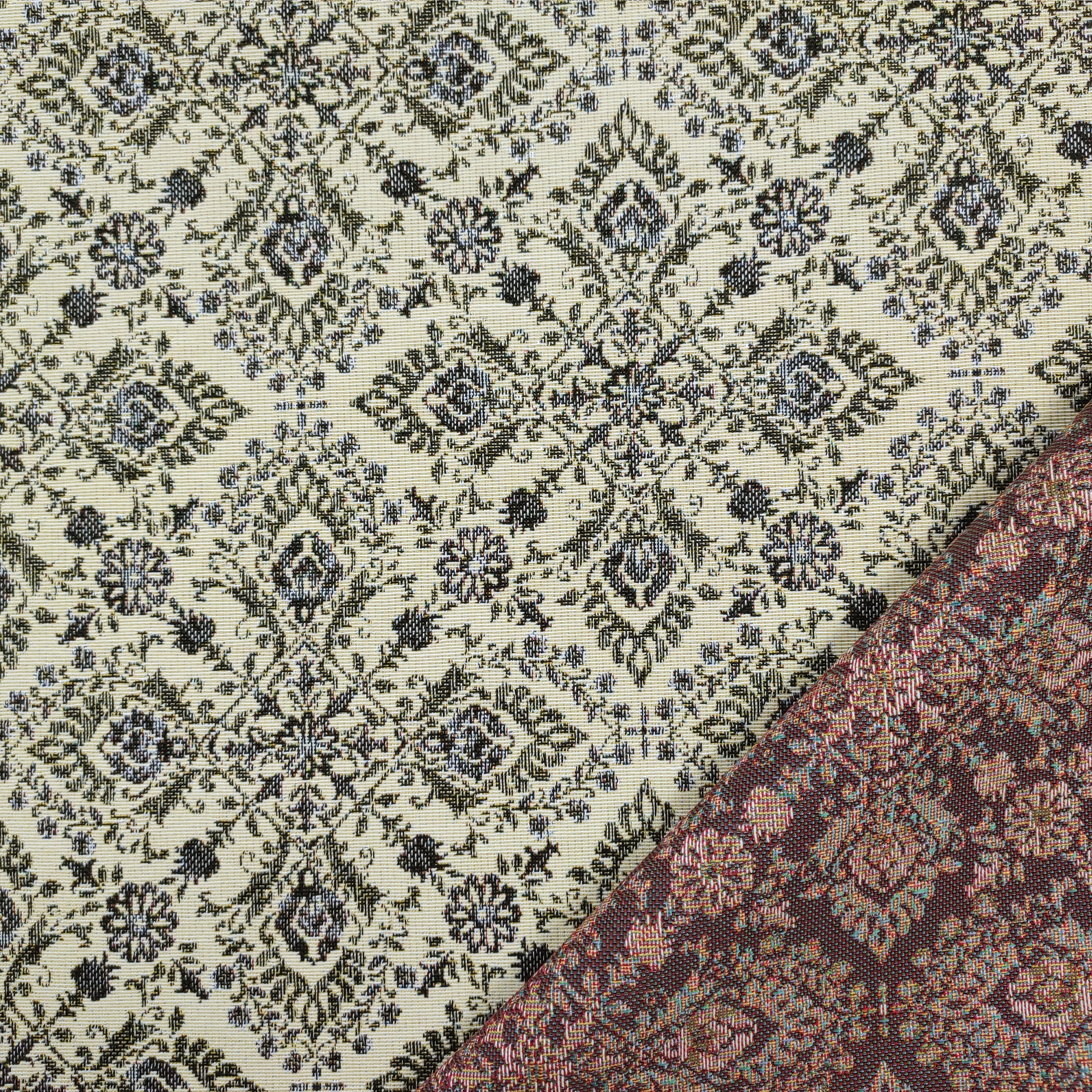 Jacquard Damascato Beige Blu