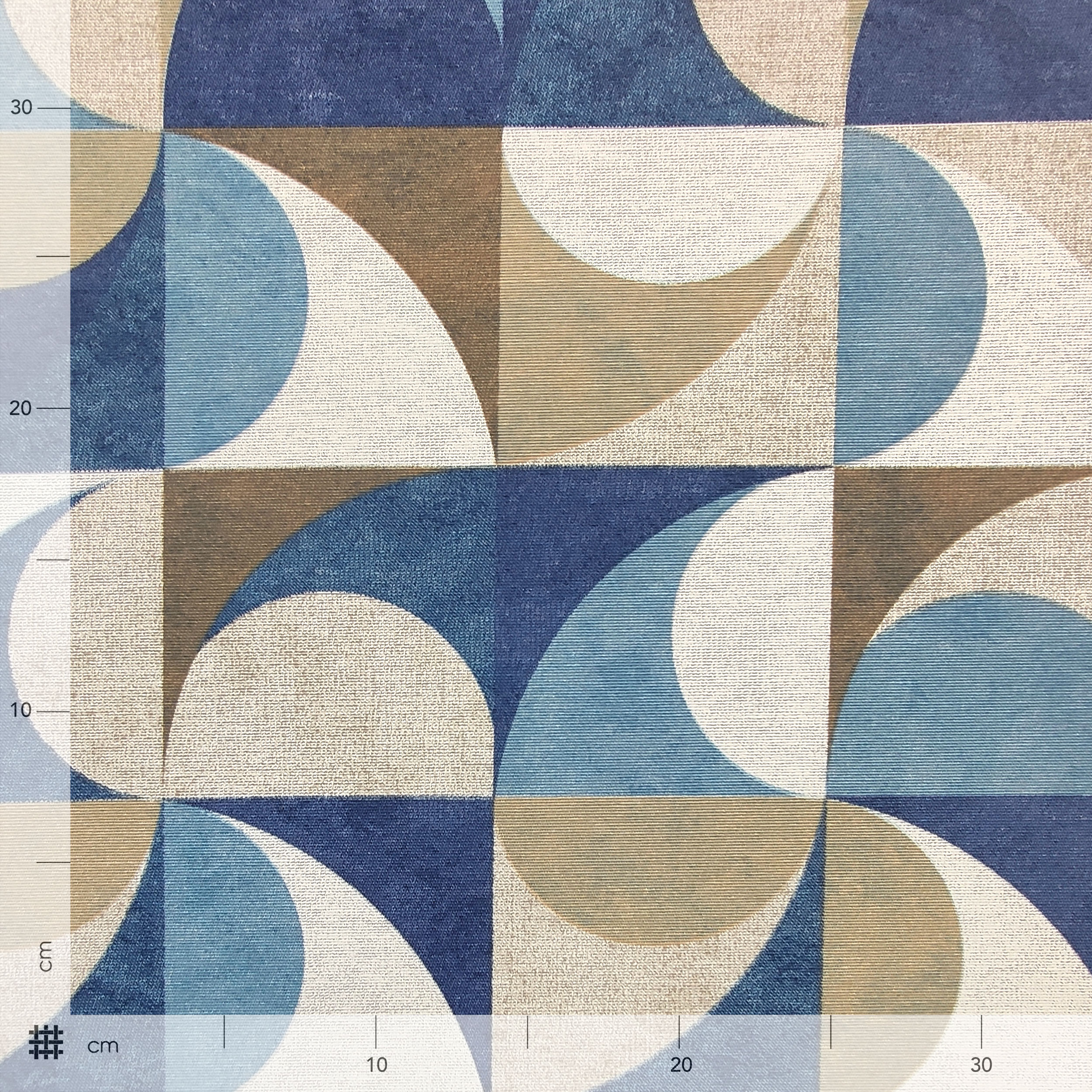 Passatoia da Cucina Geometrica Azzurra e Beige