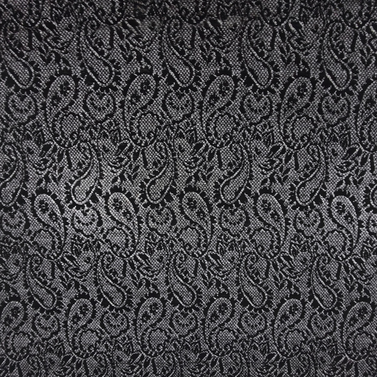 Tessuto Pizzo Fantasia Cachemire Nero