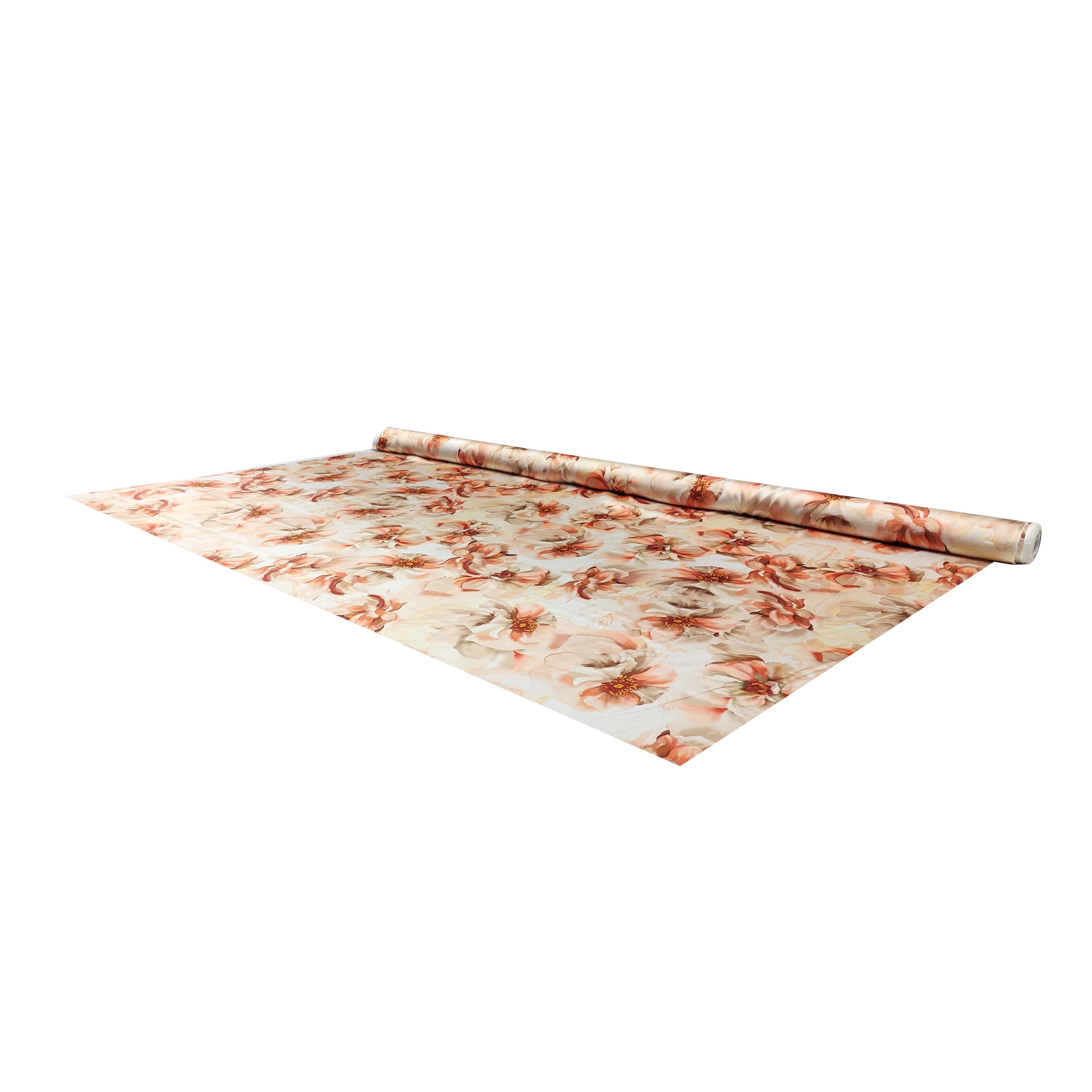 Rasetto Elasticizzato Setato Moda Fiori Pesca