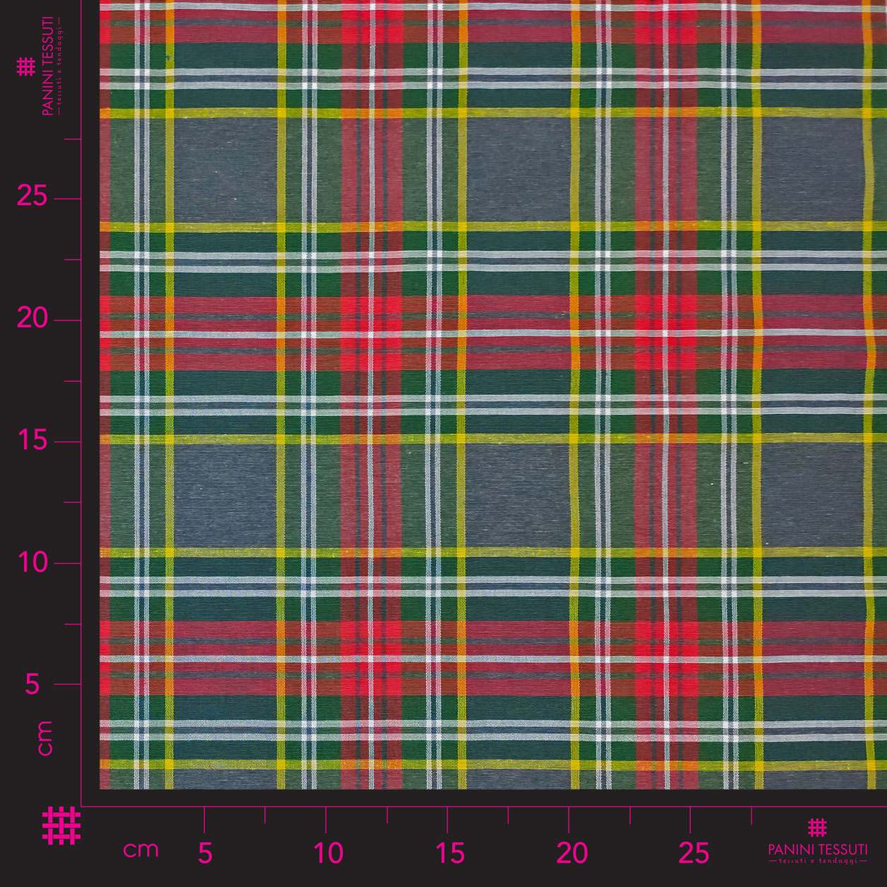 Tessuto Tartan Grande Grigio Rosso Image
