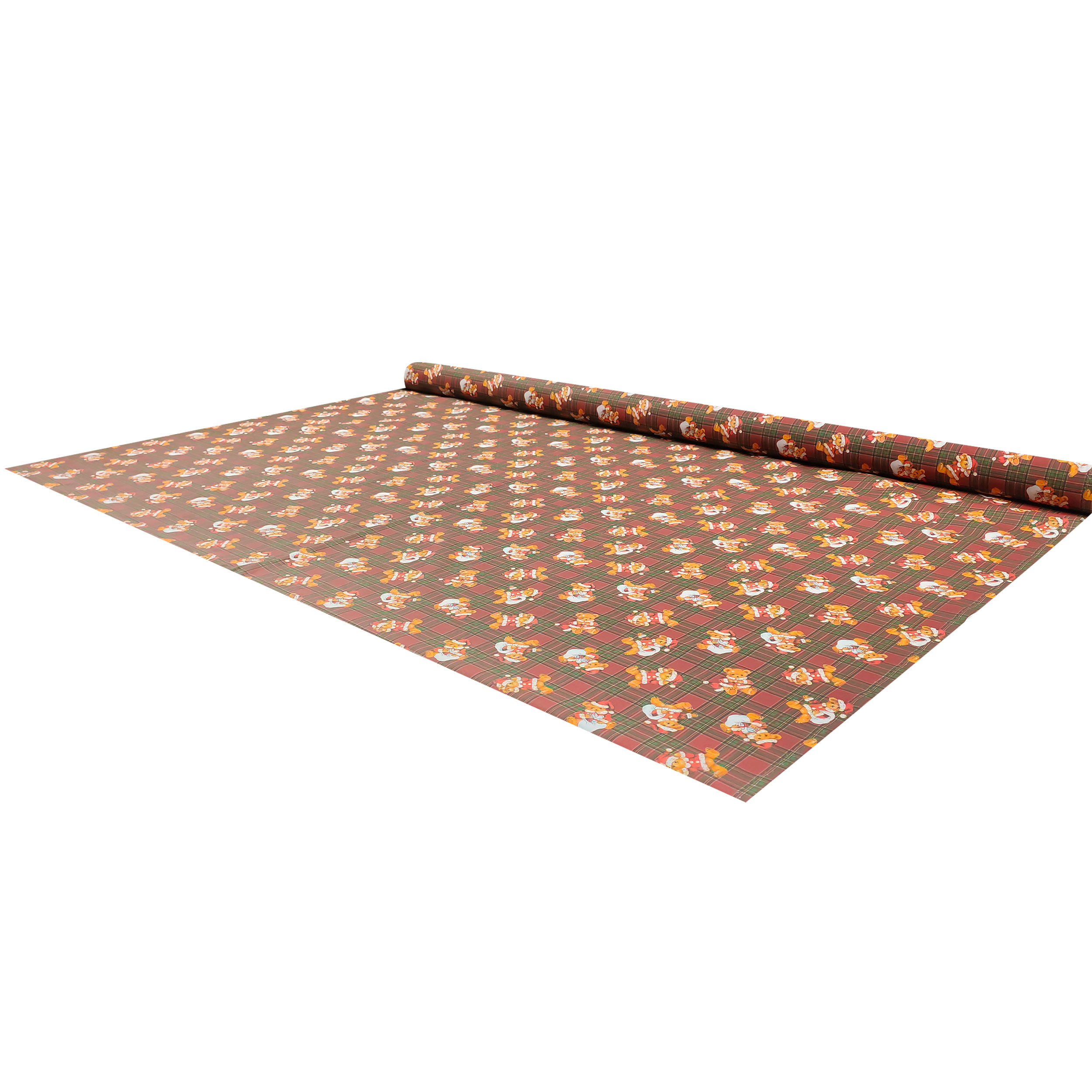 Rasatello di Cotone Natalizio Teddy Sfondo Tartan