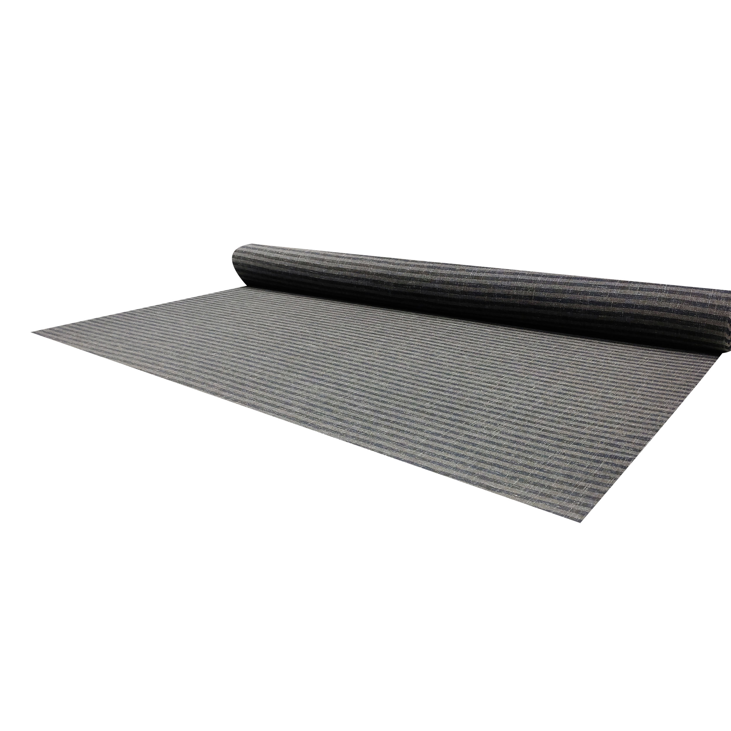 Tessuto Cotone Lino Riga Blu