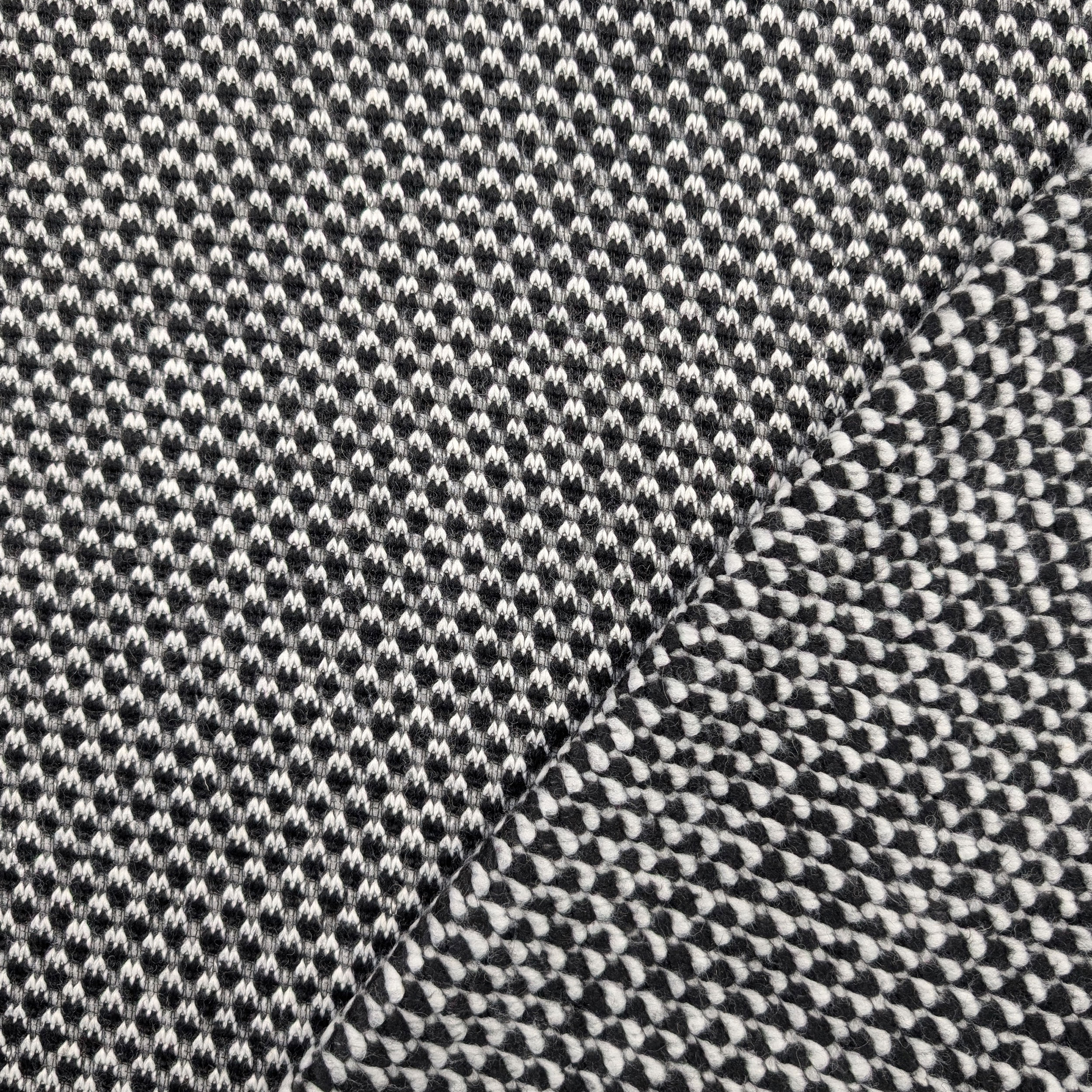 Cappotto Effetto Maglia Bianco e Nero Image