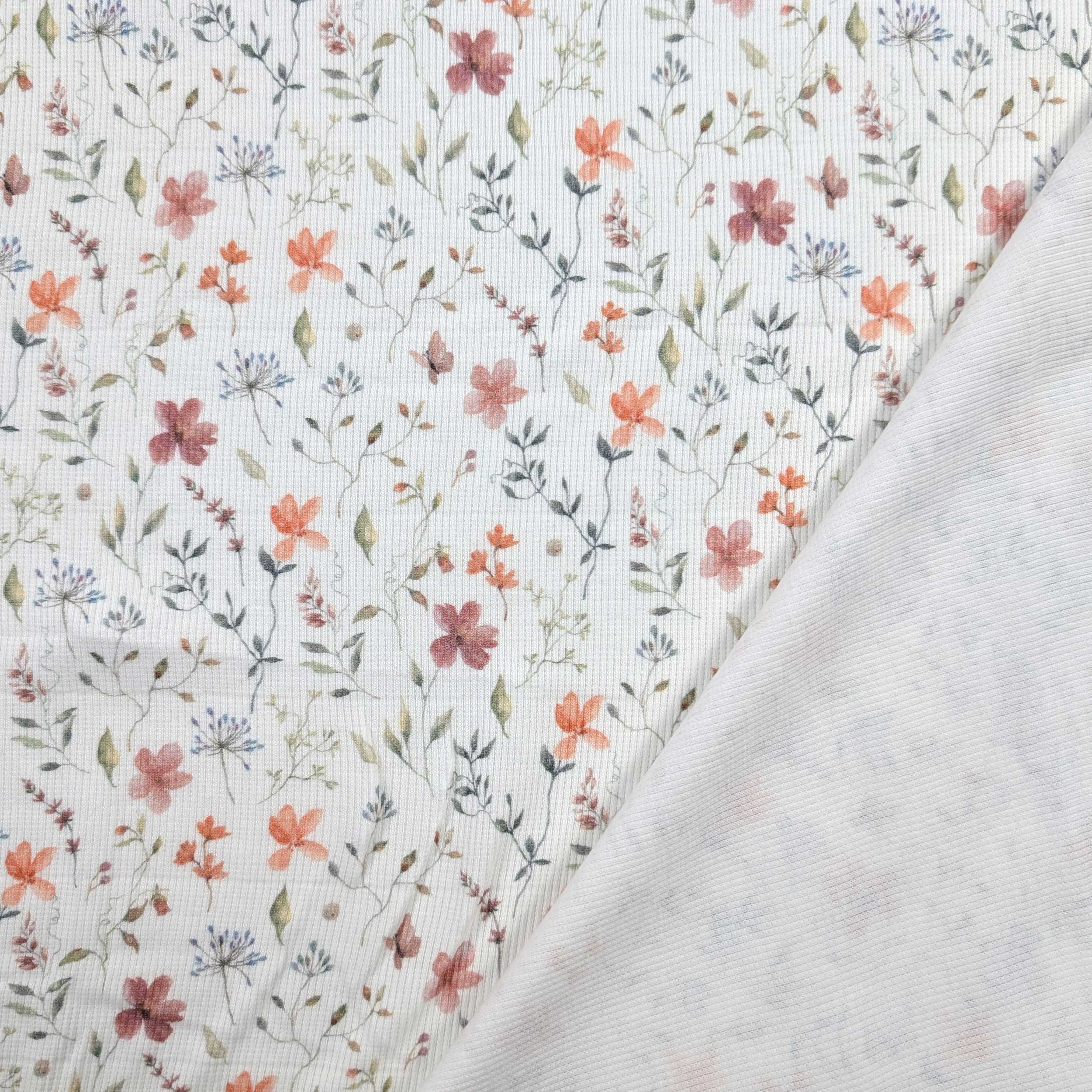 Jersey Costina Bianco Fiori Delicati Image