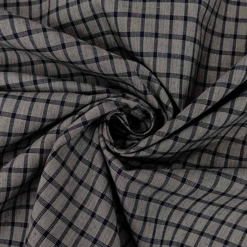 Tessuto per Camicie Quadretti Grigio e Blu