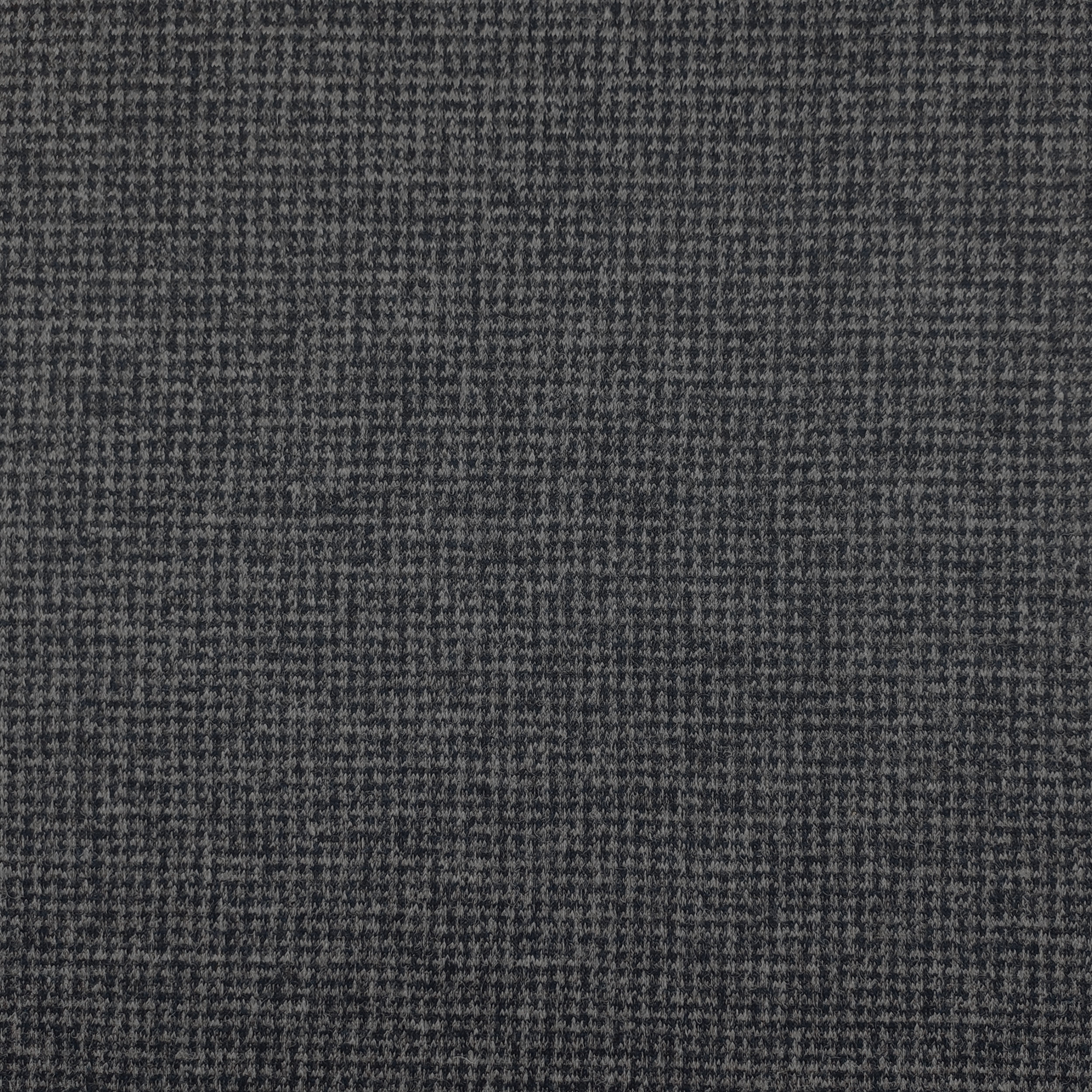 Neoprene Double Lana Pied de Poule Grigio e Tinta Unita Blu