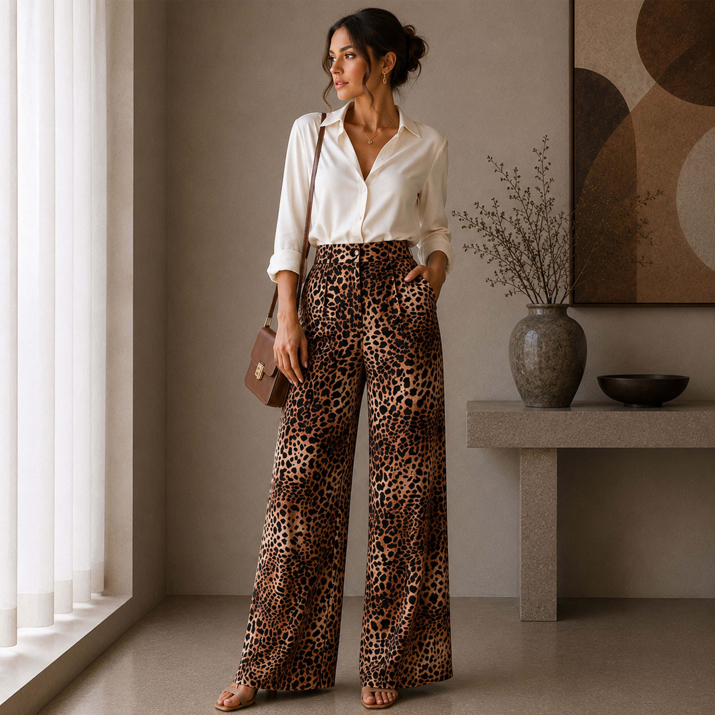 Vellutina Setata Moda Leopardata Image