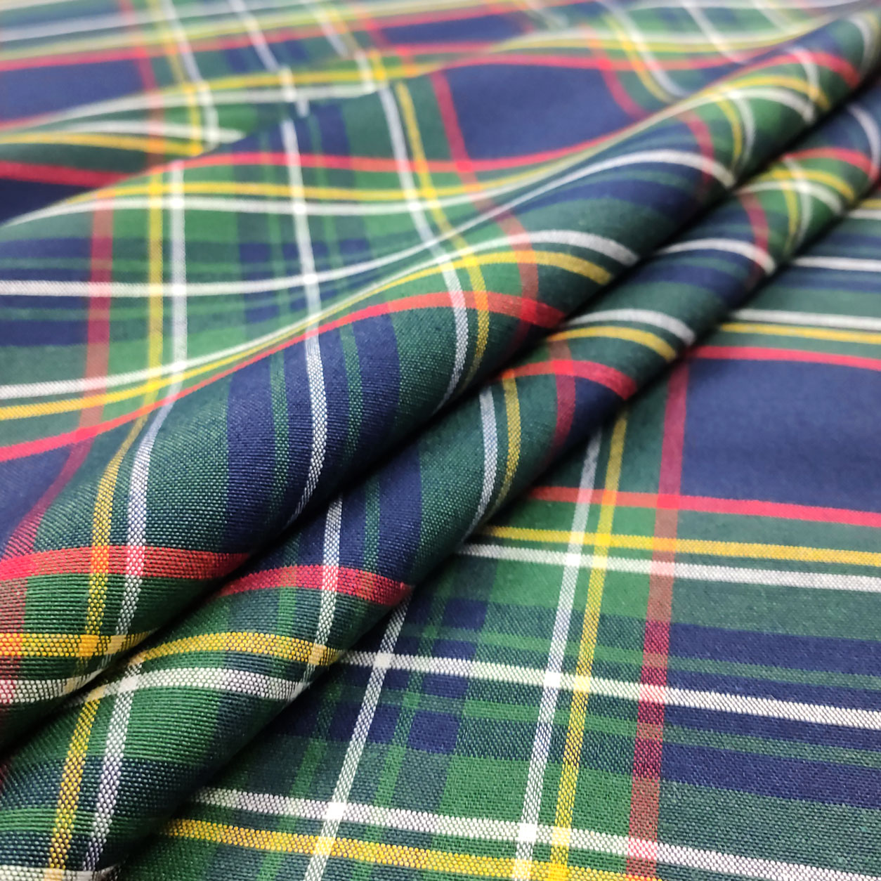 tartan tessuto per cuscini blu e verde