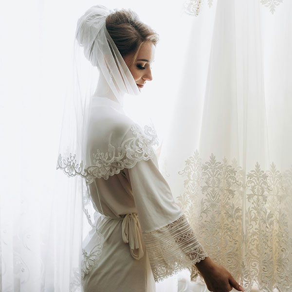 ABITO DA SPOSA TESSUTO STRETCH TESSUTO 58" AL METRO - Foto 3