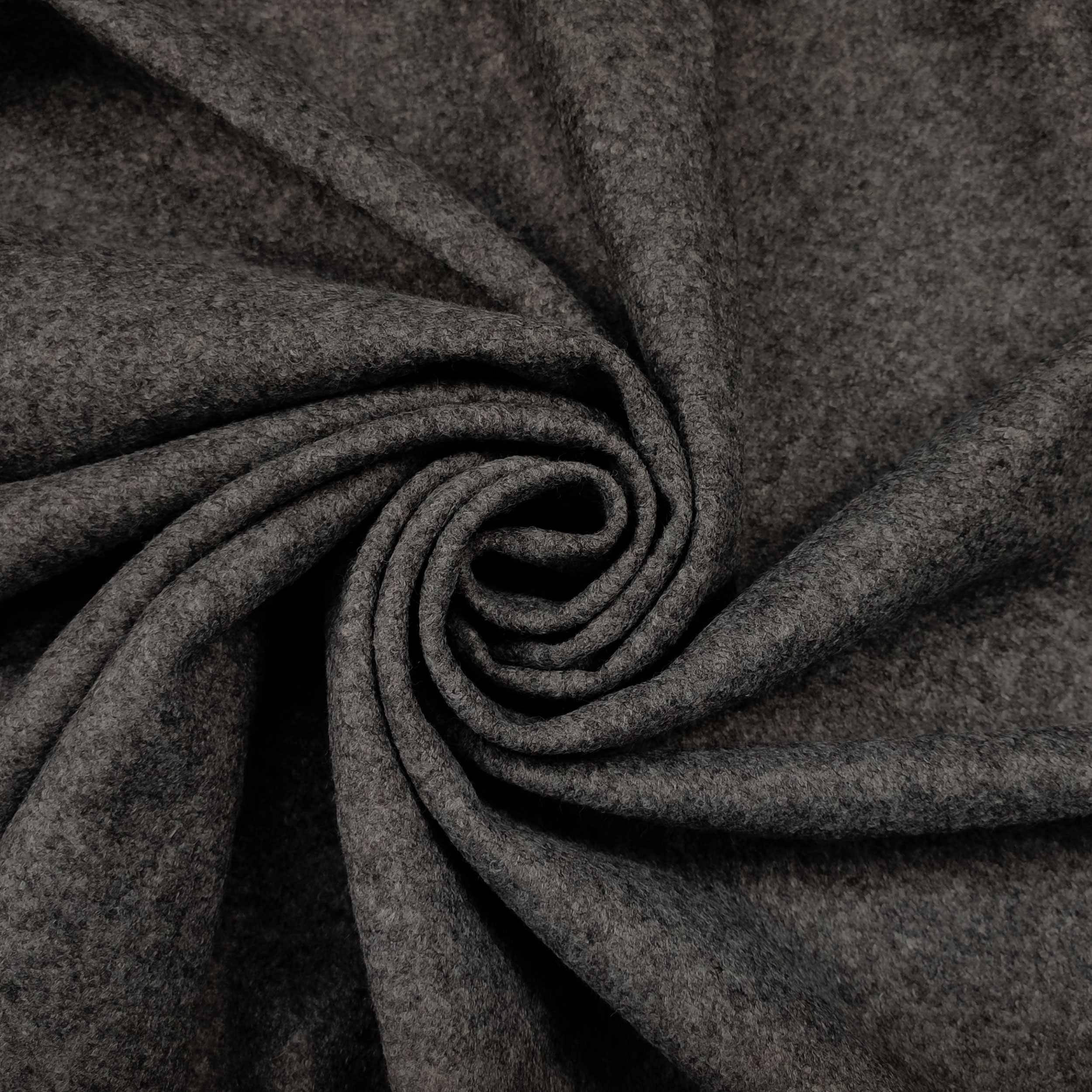 Neoprene Double Lana Grigio Scuro Melange e Tinta Unita Nero