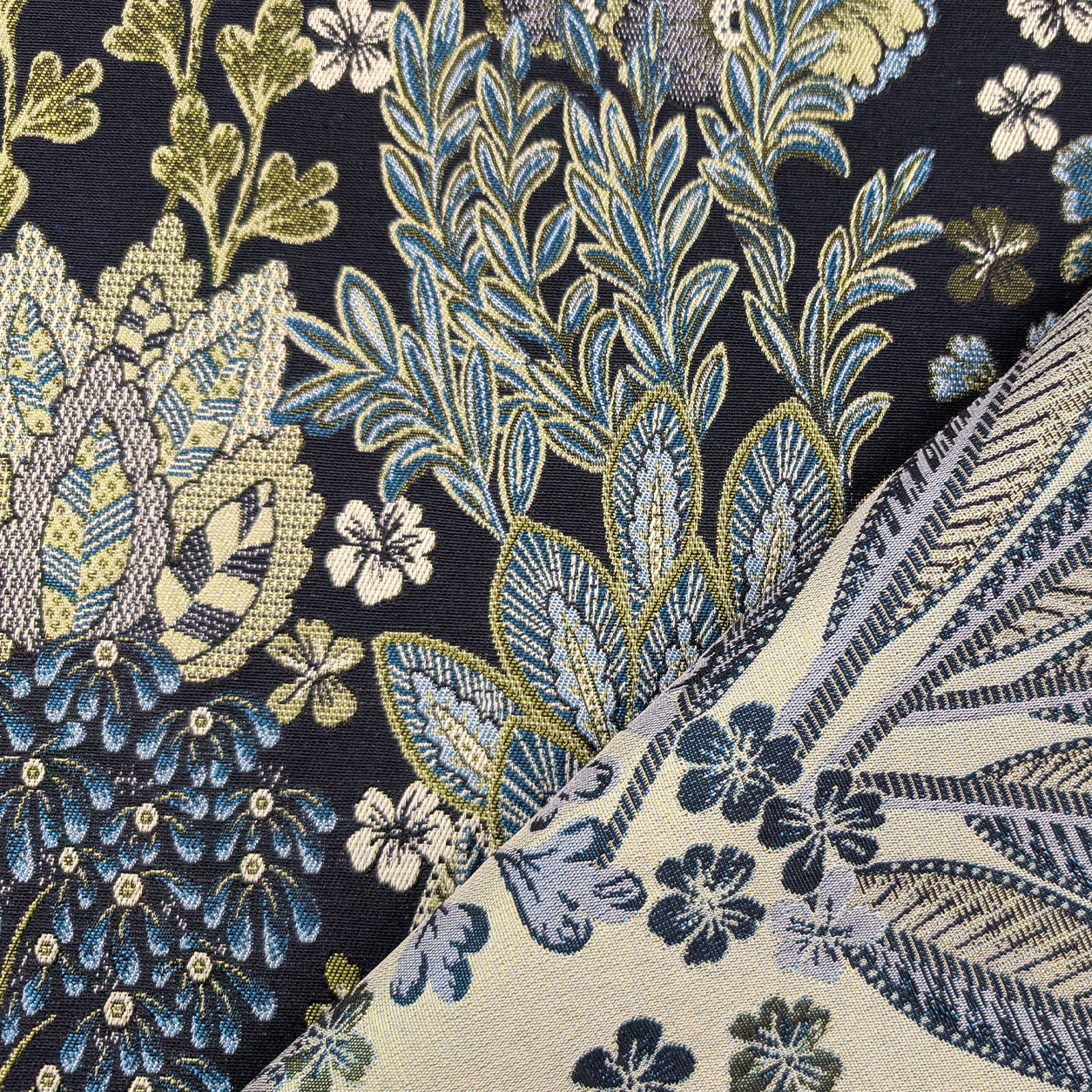 Jacquard Floreale Toni del Blu H 280 cm Image