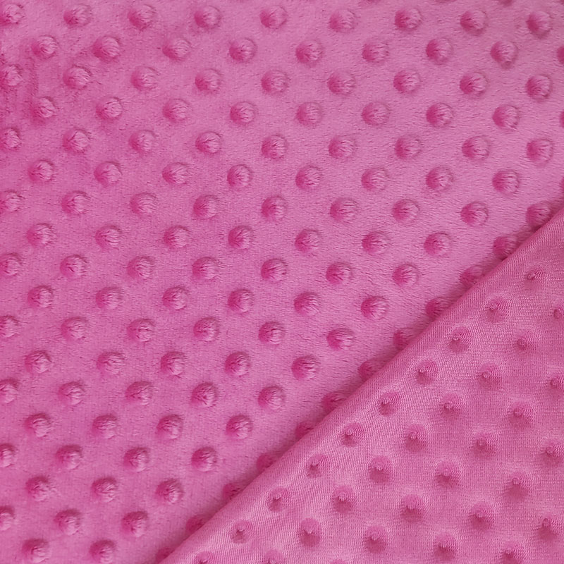 Ritaglio Minky Dots Peluche Fuxia 50 x 150 cm