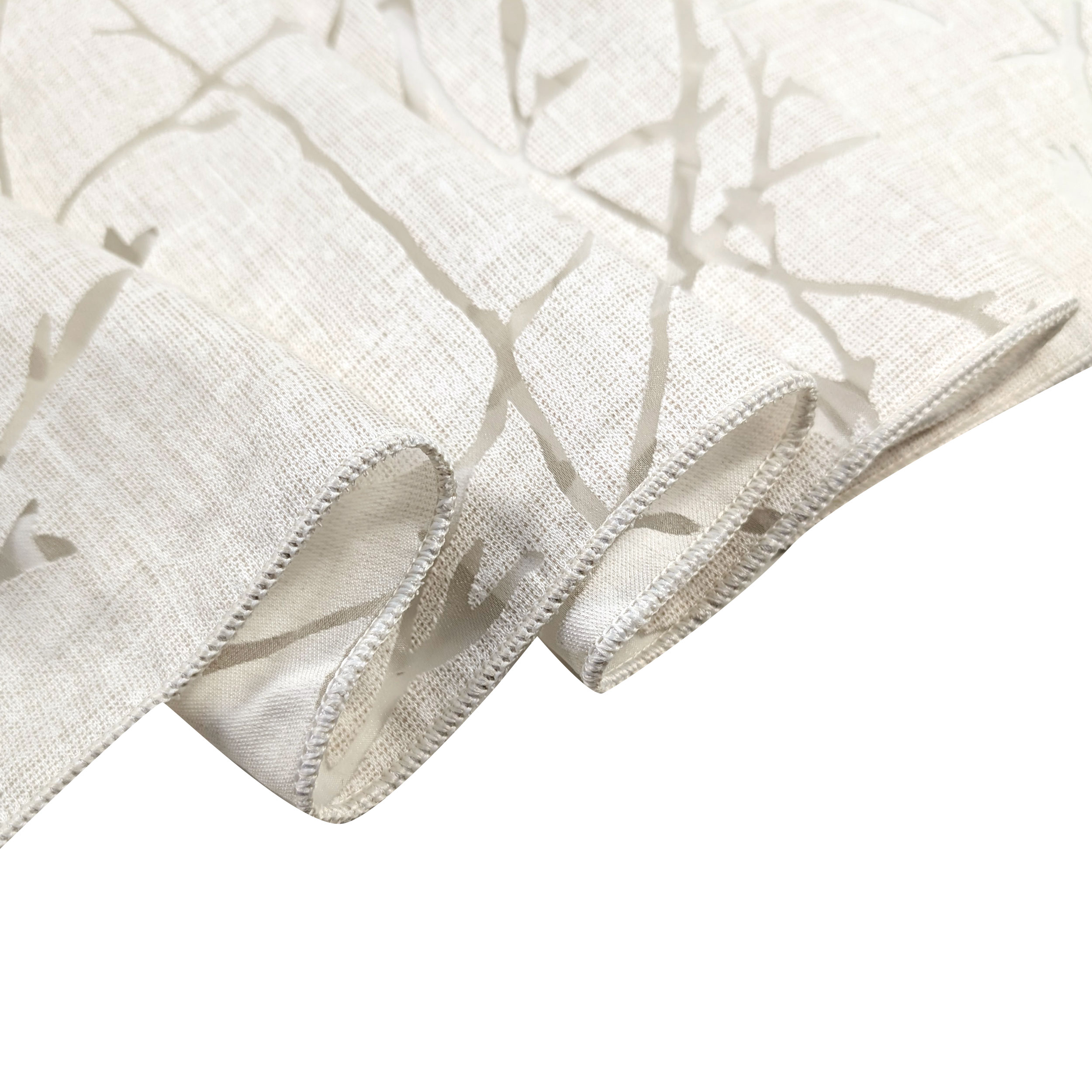 Tessuto Tenda Rami Devorè Beige Image