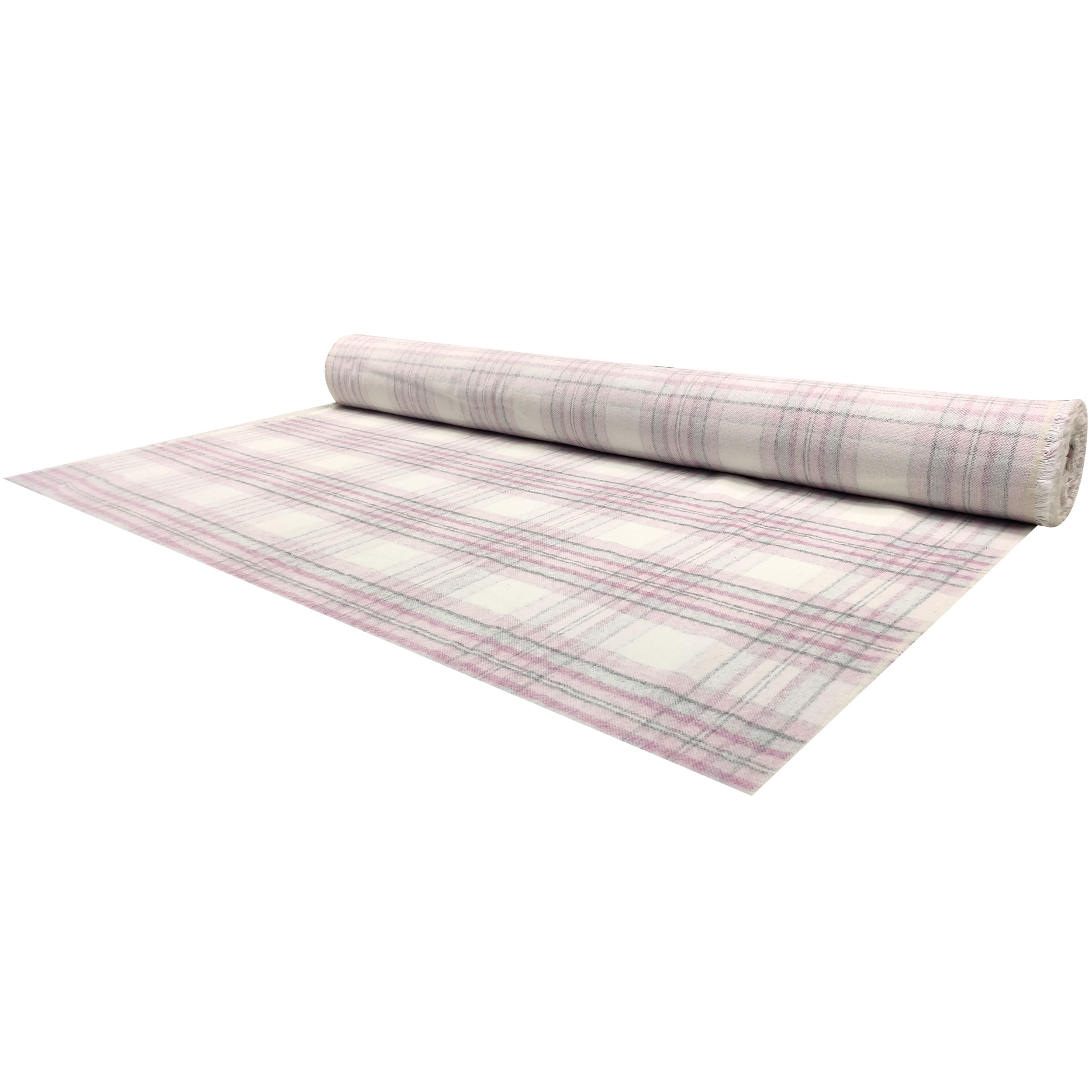 Misto Cotone Pesante Tartan Rosa e Bianco
