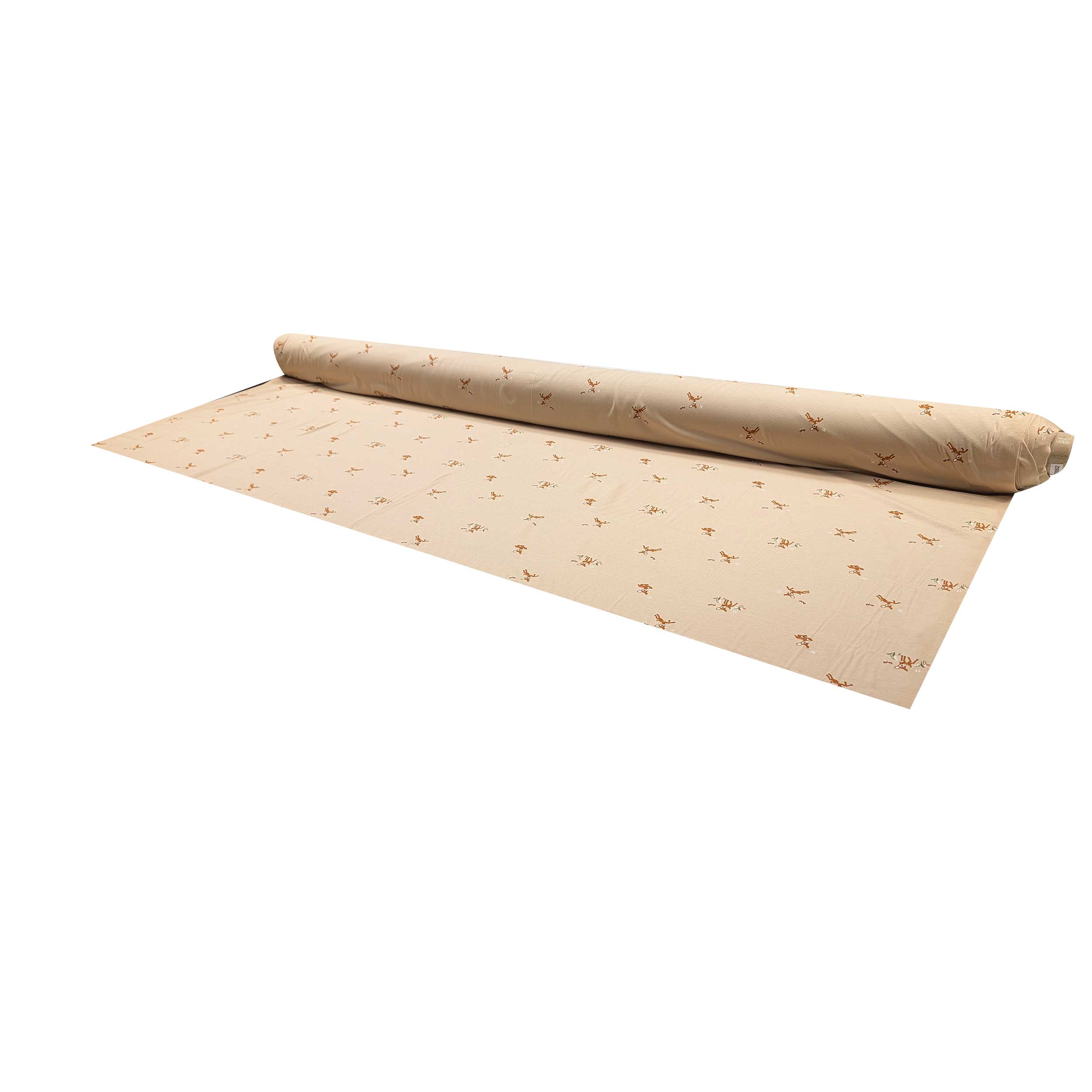 Jersey Cotone Sfondo Beige con Cerbiatti  Image