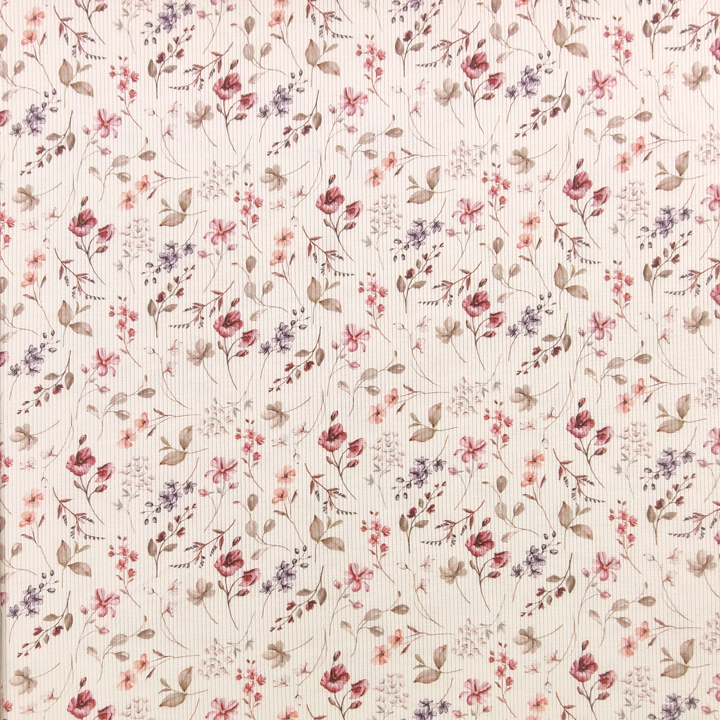 Jersey Costina Fiori Sfondo Cipria