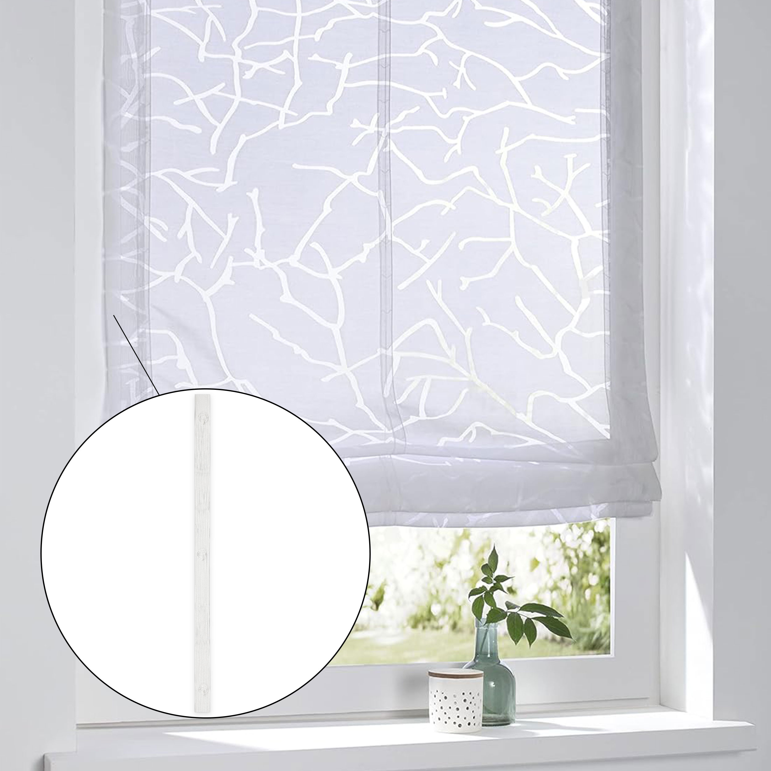 Nastro Con Anelli Per Tende A Pacchetto 16mm - Personalizzabile, Bianco O Trasparente, Termosaldabile O Da Cucire - Foto 8