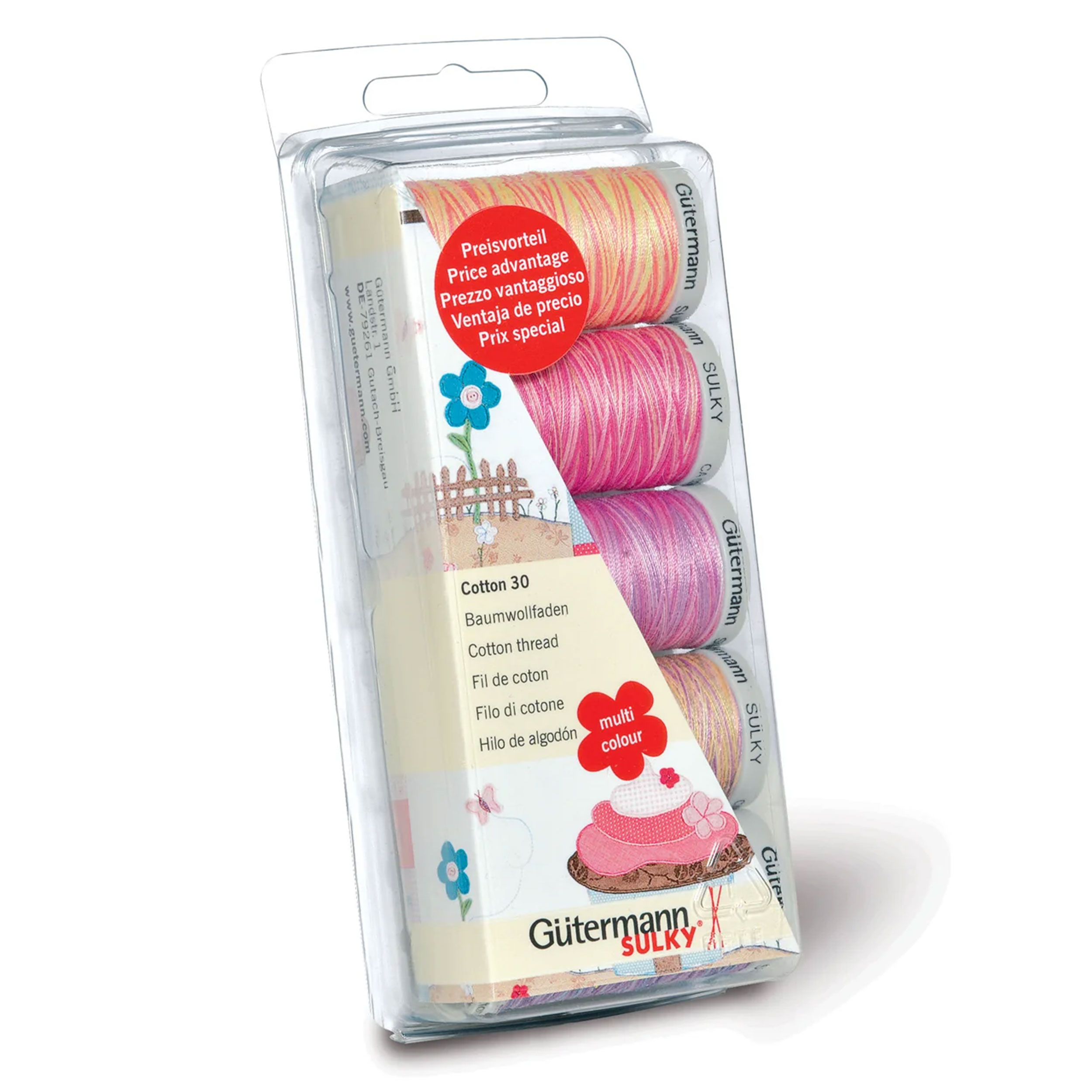 Gutermann Set 5 Bobine Toni Rosa Filo Cotton 30 Multicolor Image