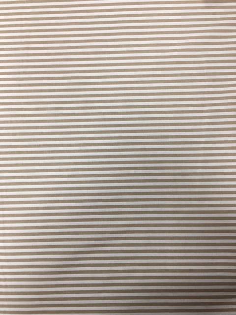 Tessuto Cotone Rigato Beige