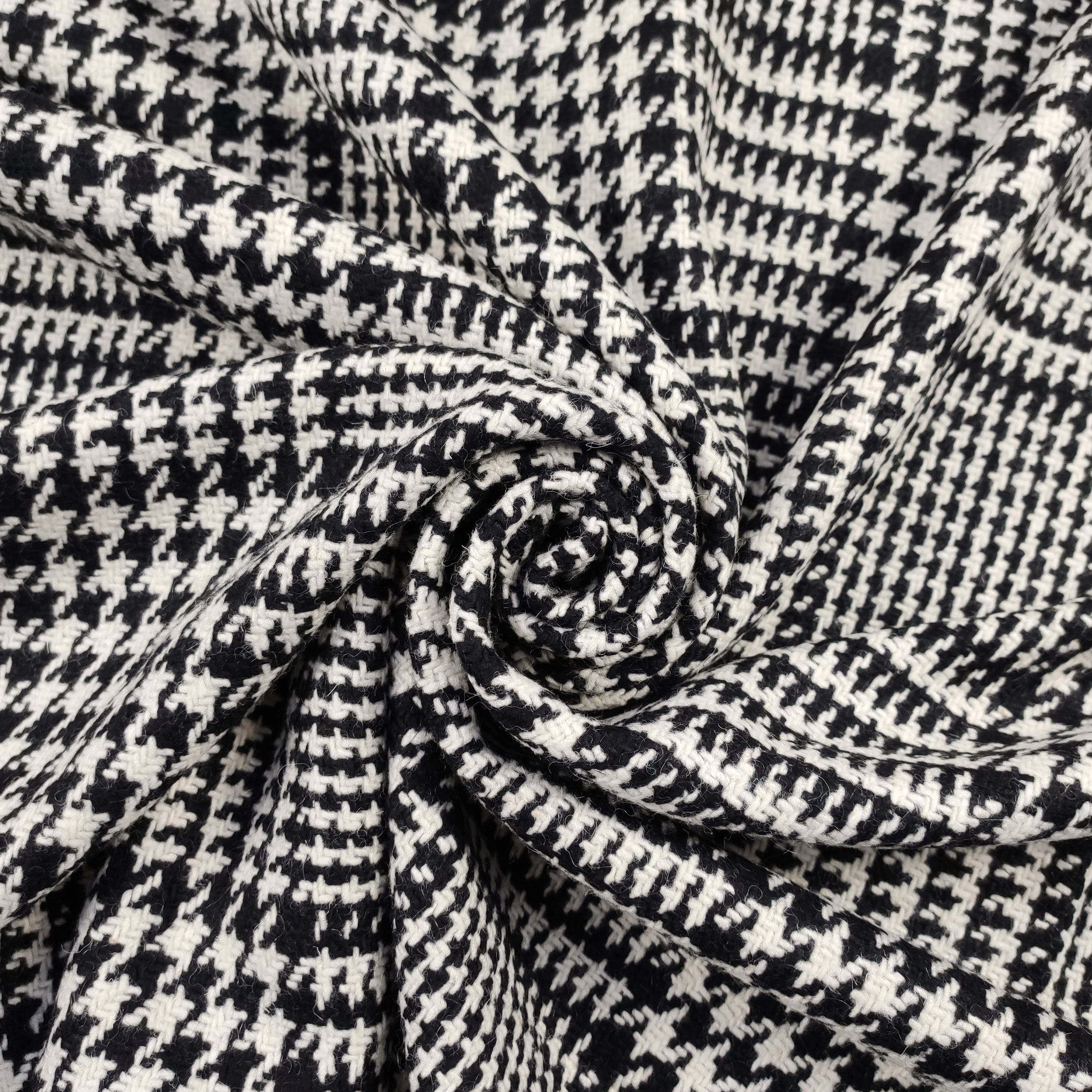 Tartan Misto Cotone Pied de Poule Nero e Bianco