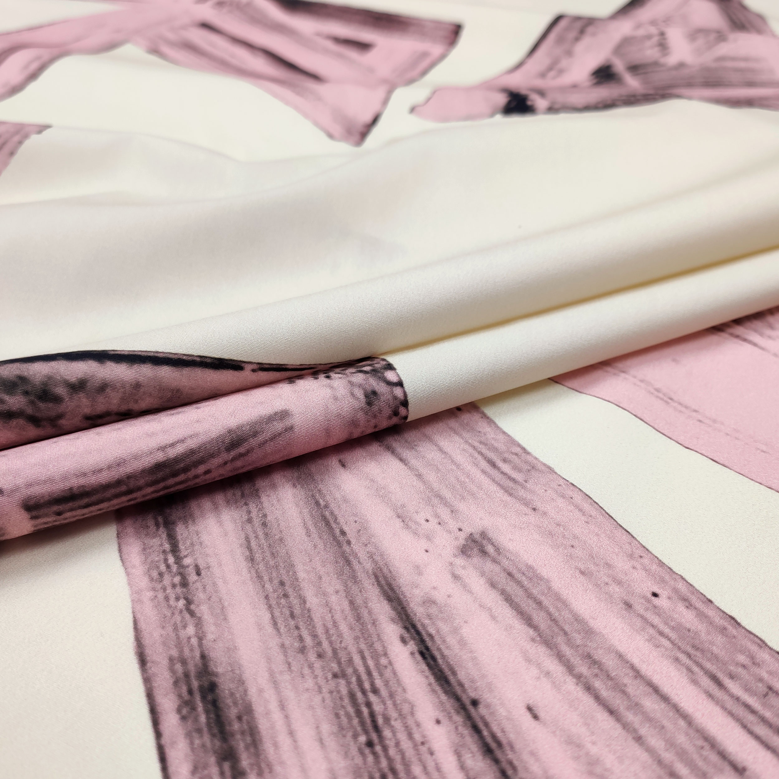 Rasatello Cotone Fantasia Astratta Geometrica Rosa