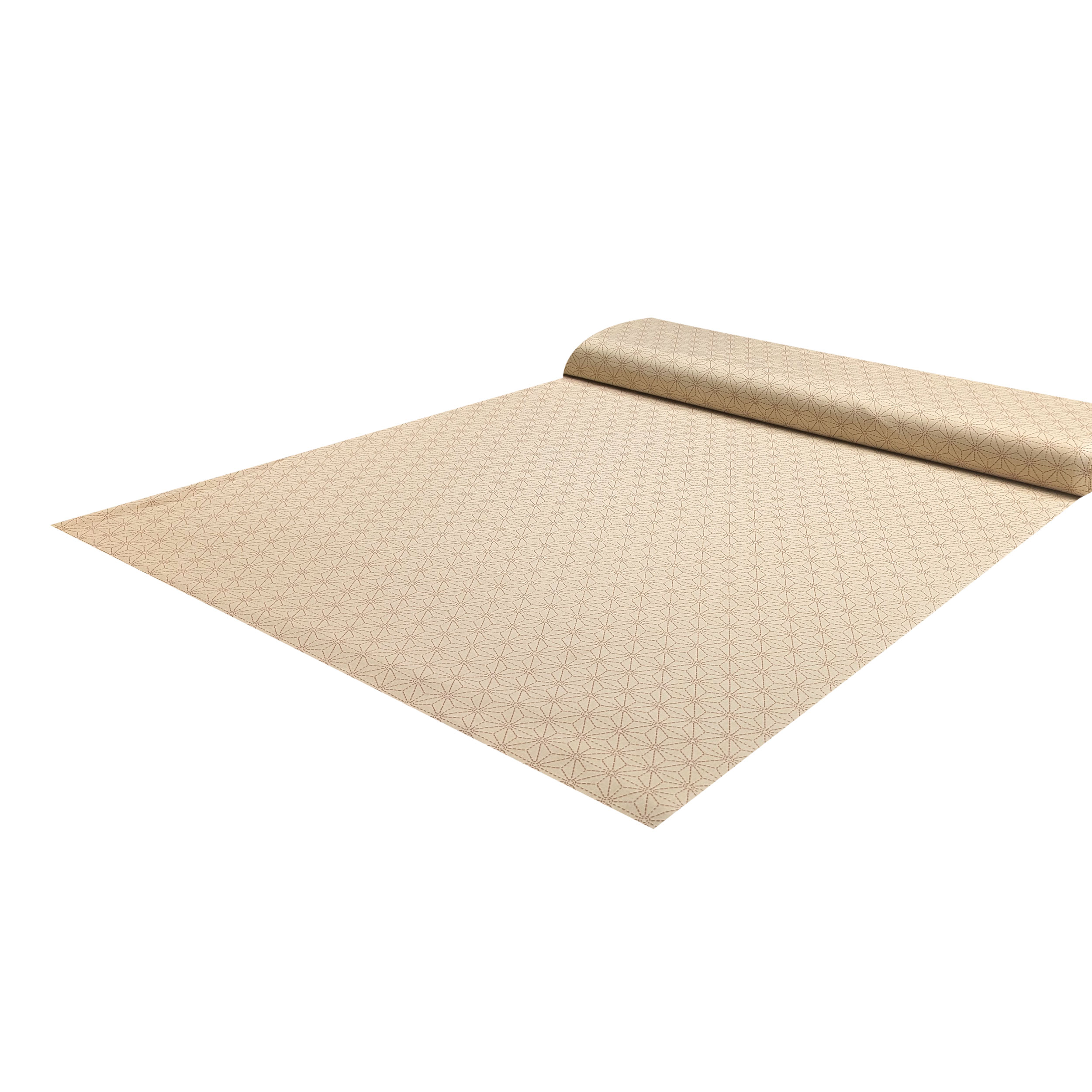 Popeline Cotone Beige con Stelle Geometriche Bordeaux Image