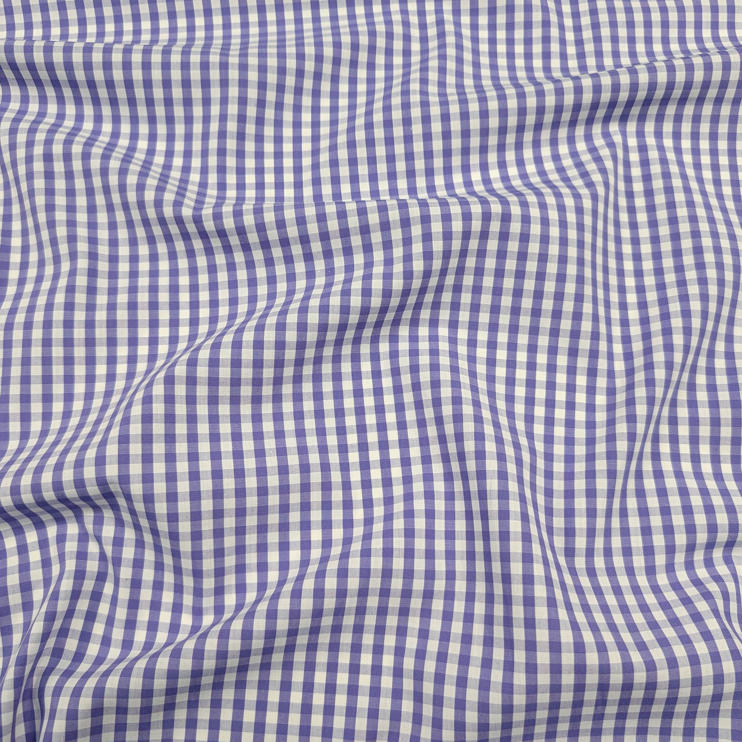 Cotone per Camiceria Quadrettino Lavanda Image