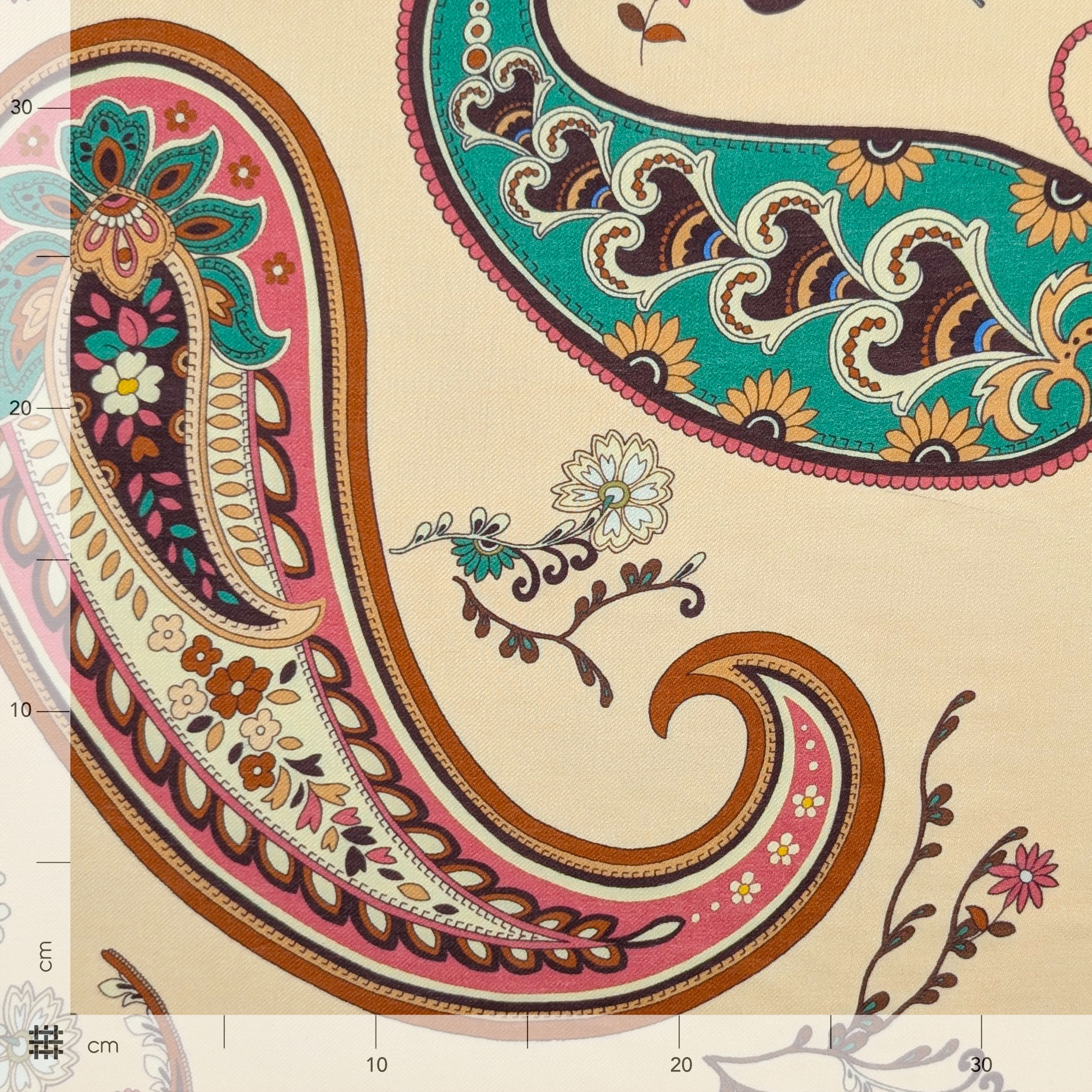 Pannello Lana e Seta Paisley Ornamentale 140x140 cm Image