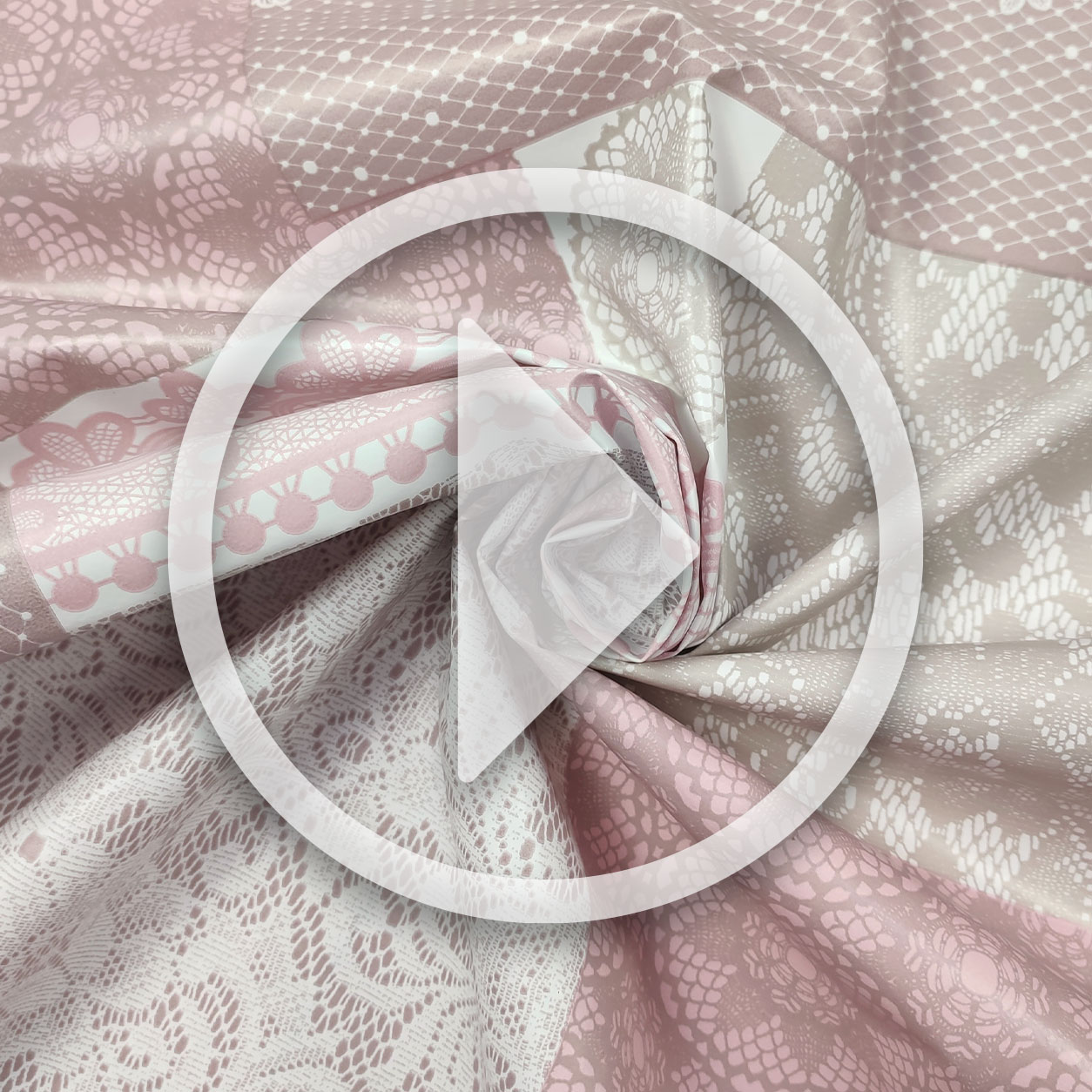 Tessuto Tovaglia Plastificata Macramè in Rosa Image