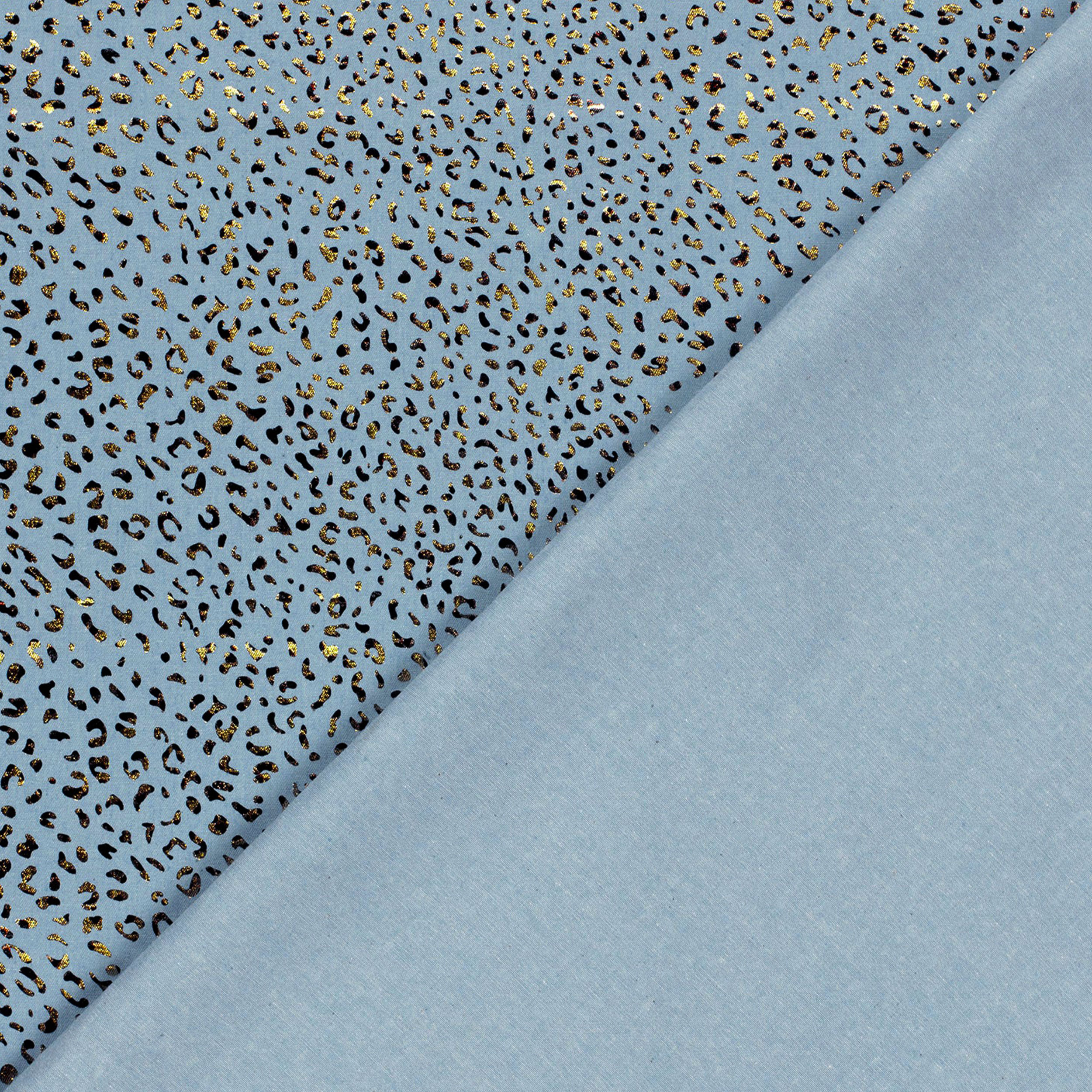 Jeans di Cotone Lavaggio Chiaro Maculato Oro 