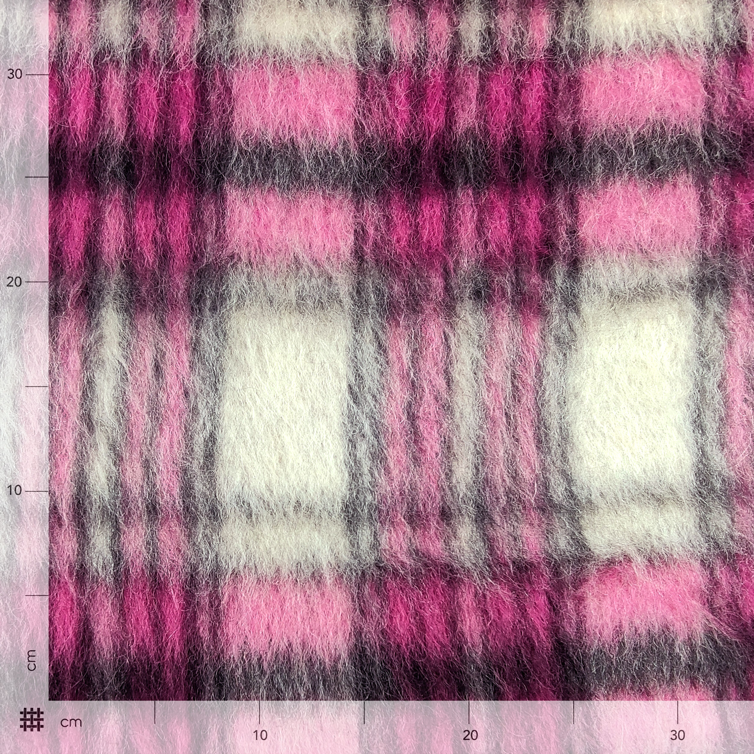 Pelliccia Sintetica Tartan Toni Fuxia