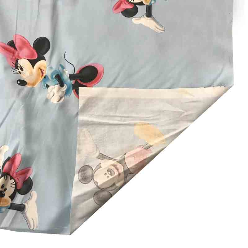 Tessuto Cotone Disney Topolino e Minnie Azzurro Piega