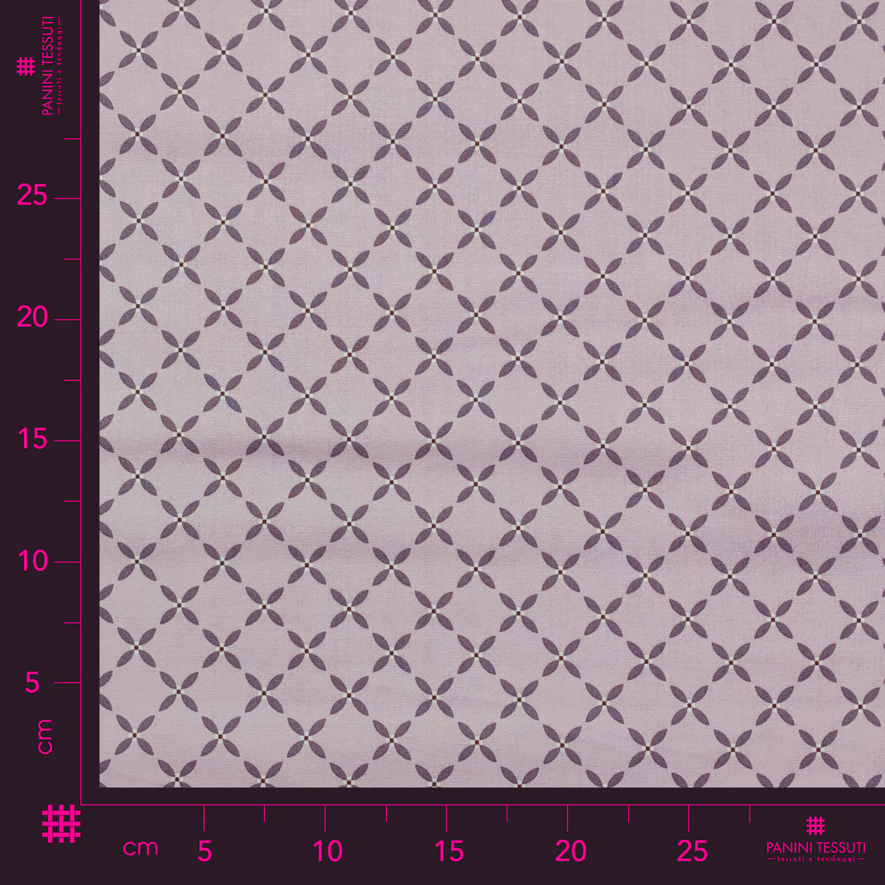 cotone tessuto fantasia geometrica floreale lilla (1)