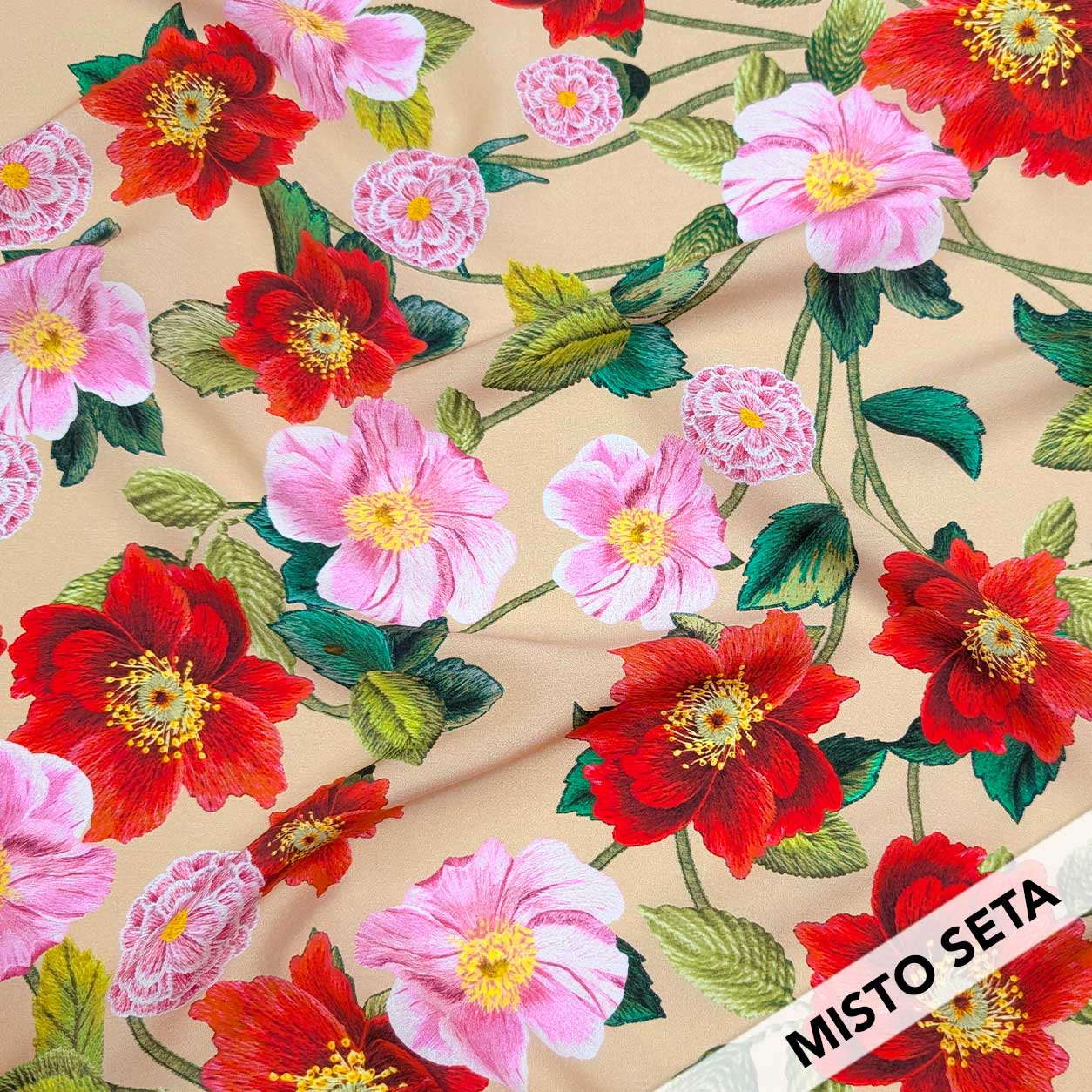 Misto Seta Fiori Rossi e Rosa Image