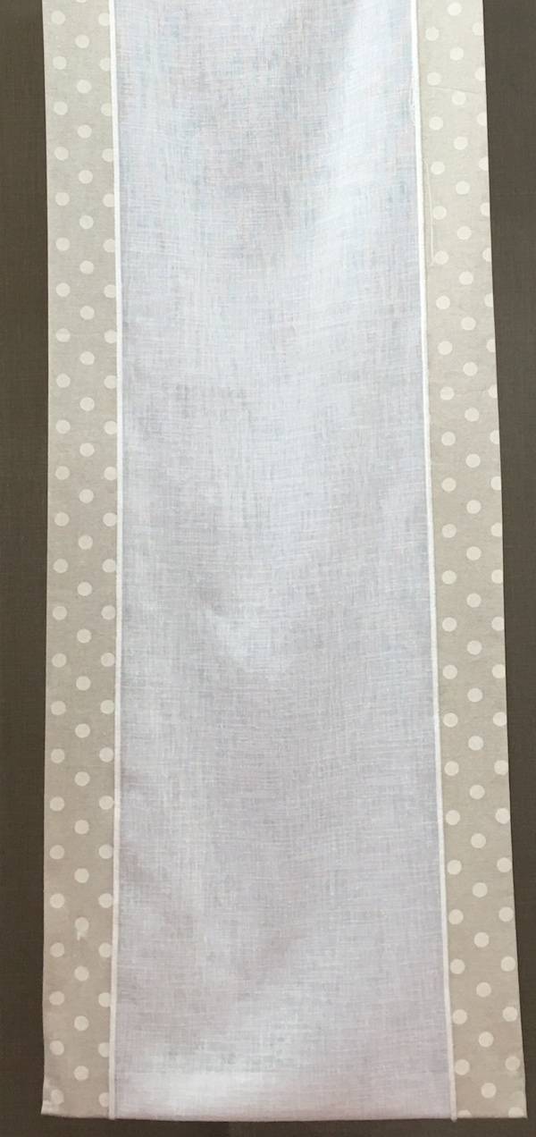 Tessuto Tendino con Pois Beige