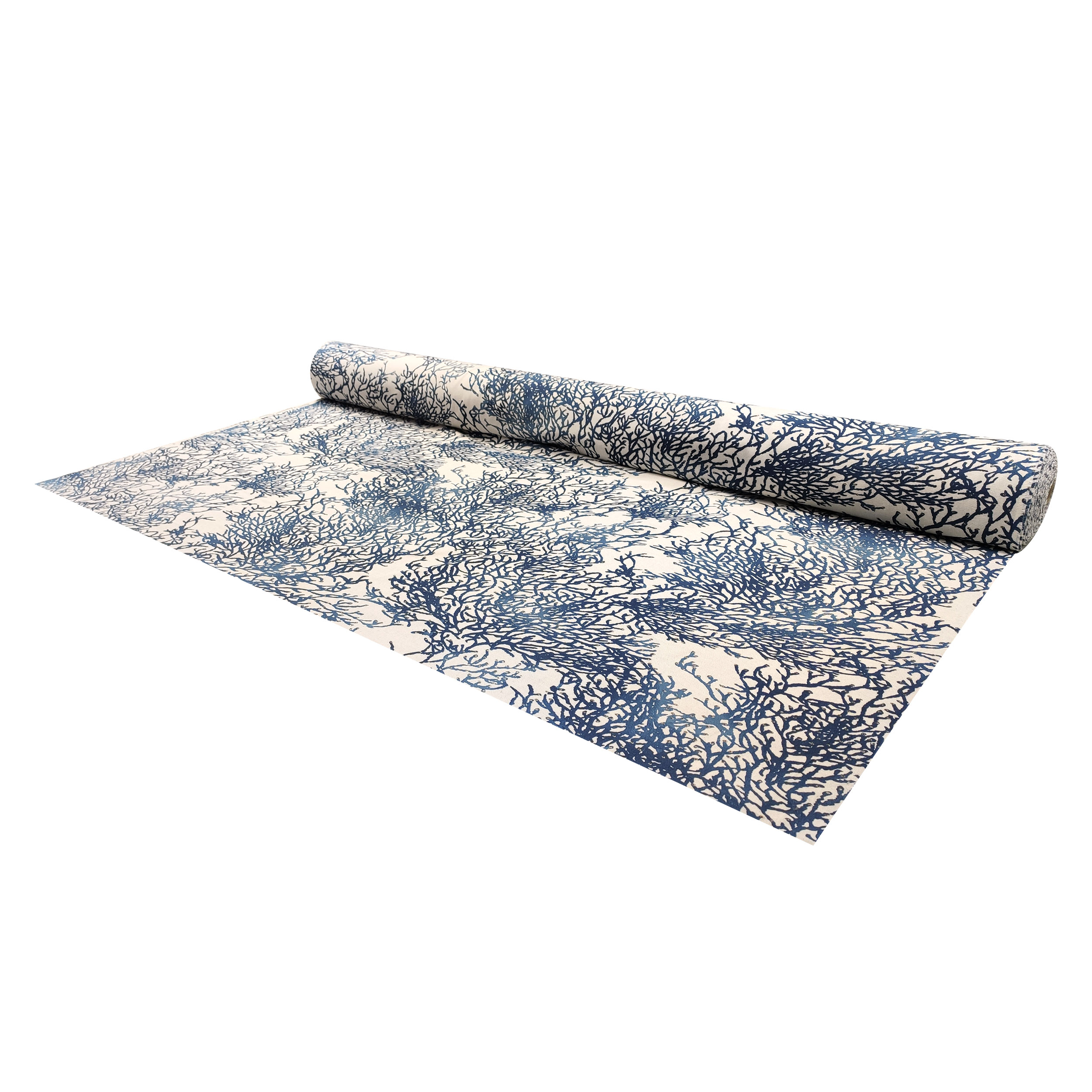 Tessuto Coralli Blu Natural
