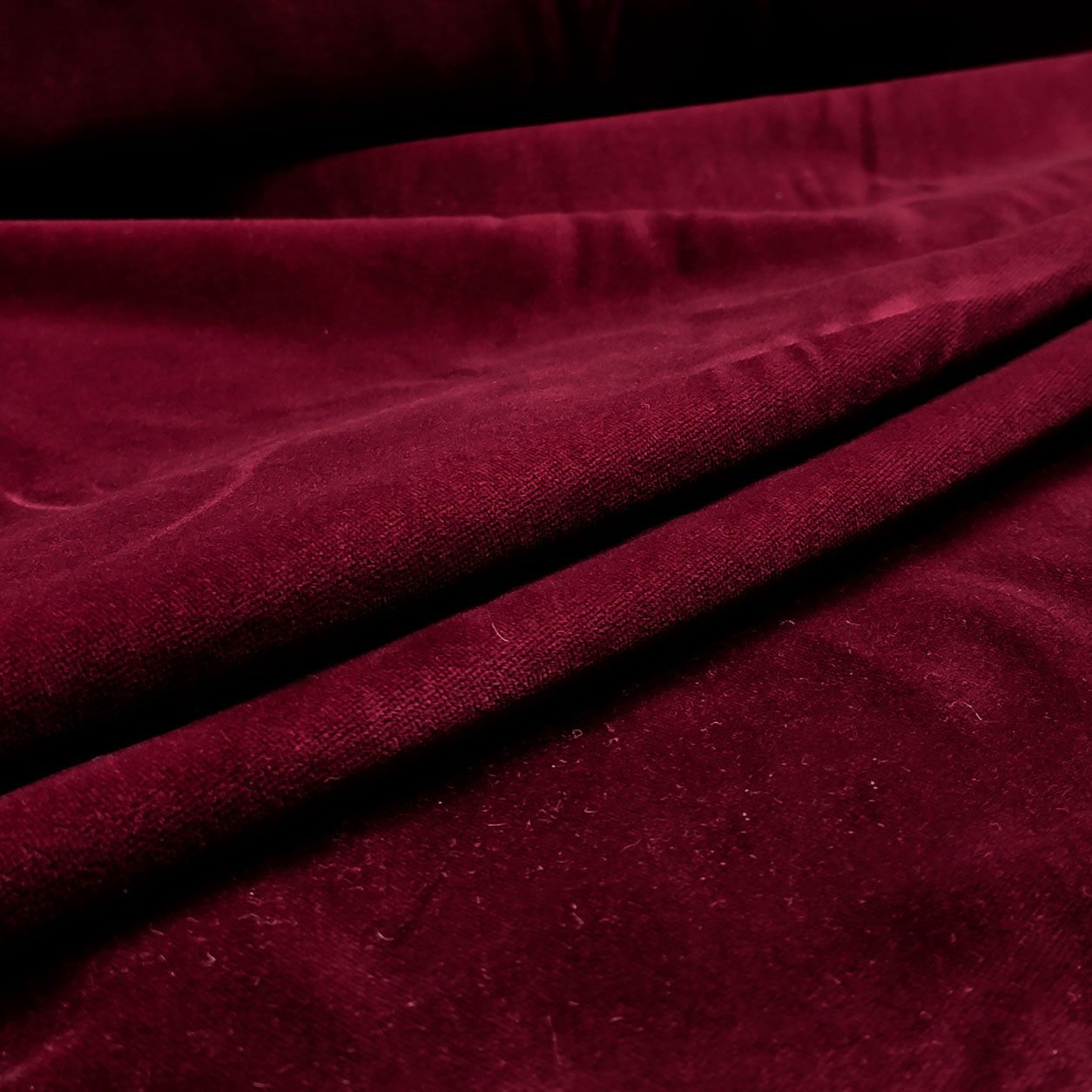 Velluto di Cotone Tinta Unita Bordeaux