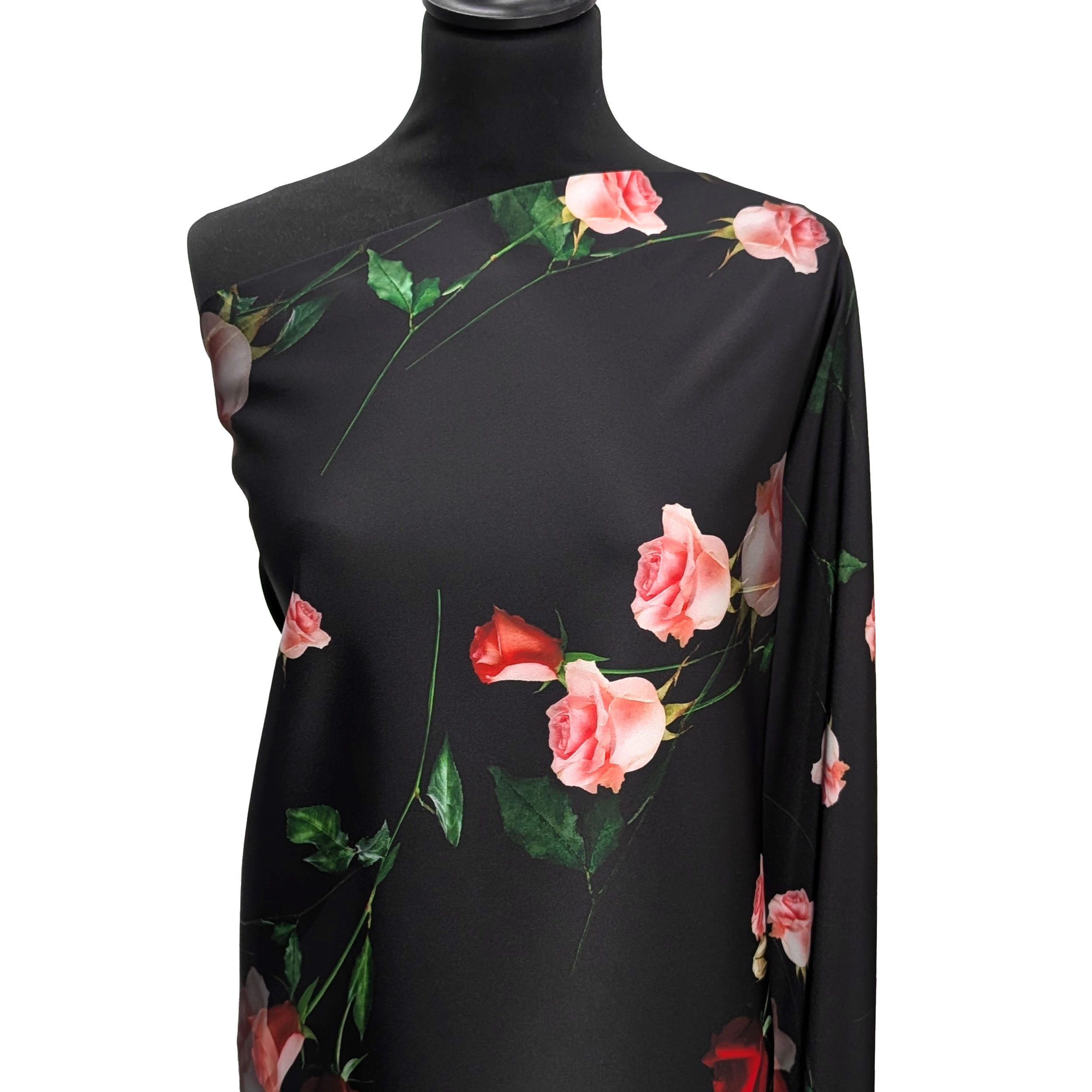 Raso Setato Alta Moda Boccioli di Rose Image