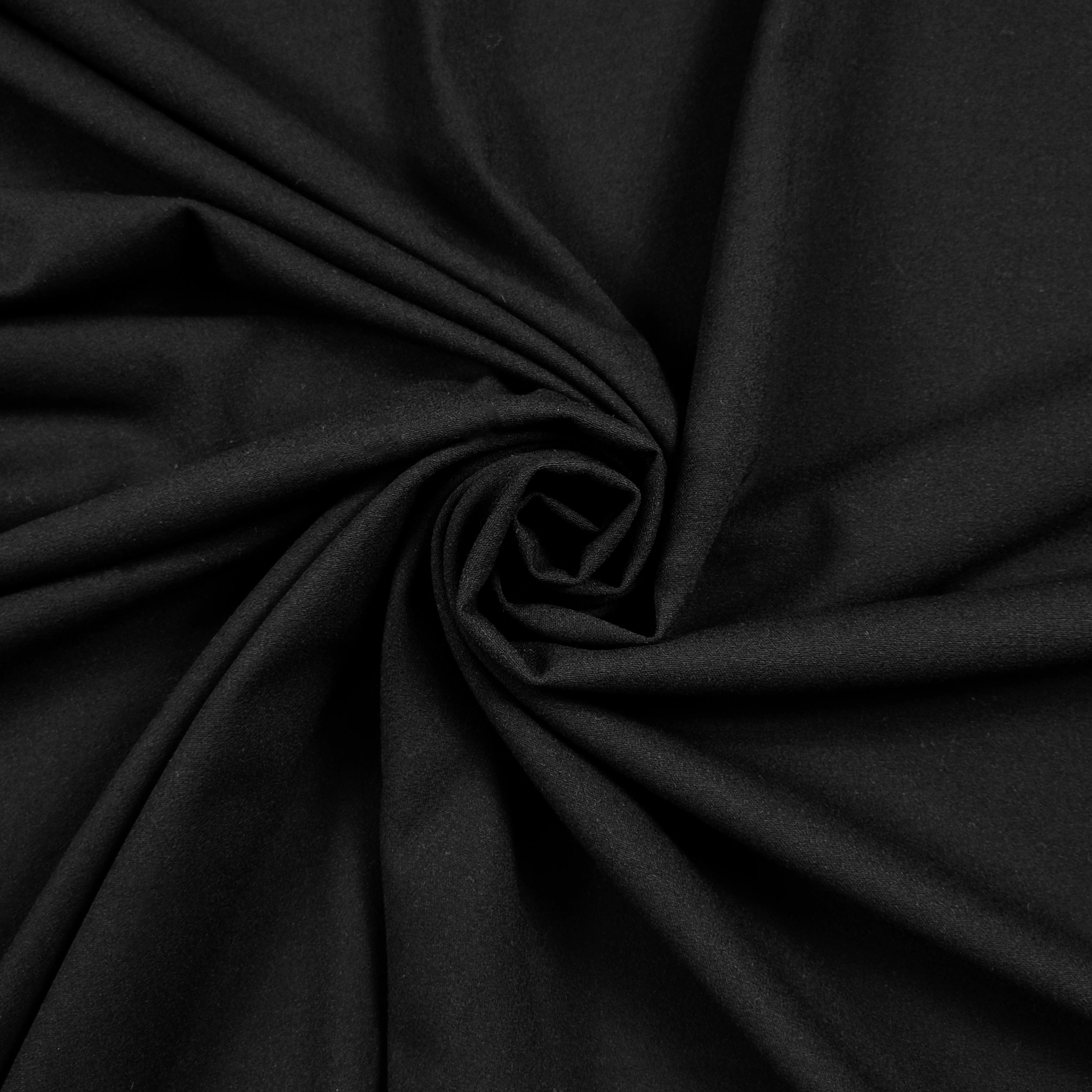 Tessuto Crepe di Lana Elasticizzato Nero